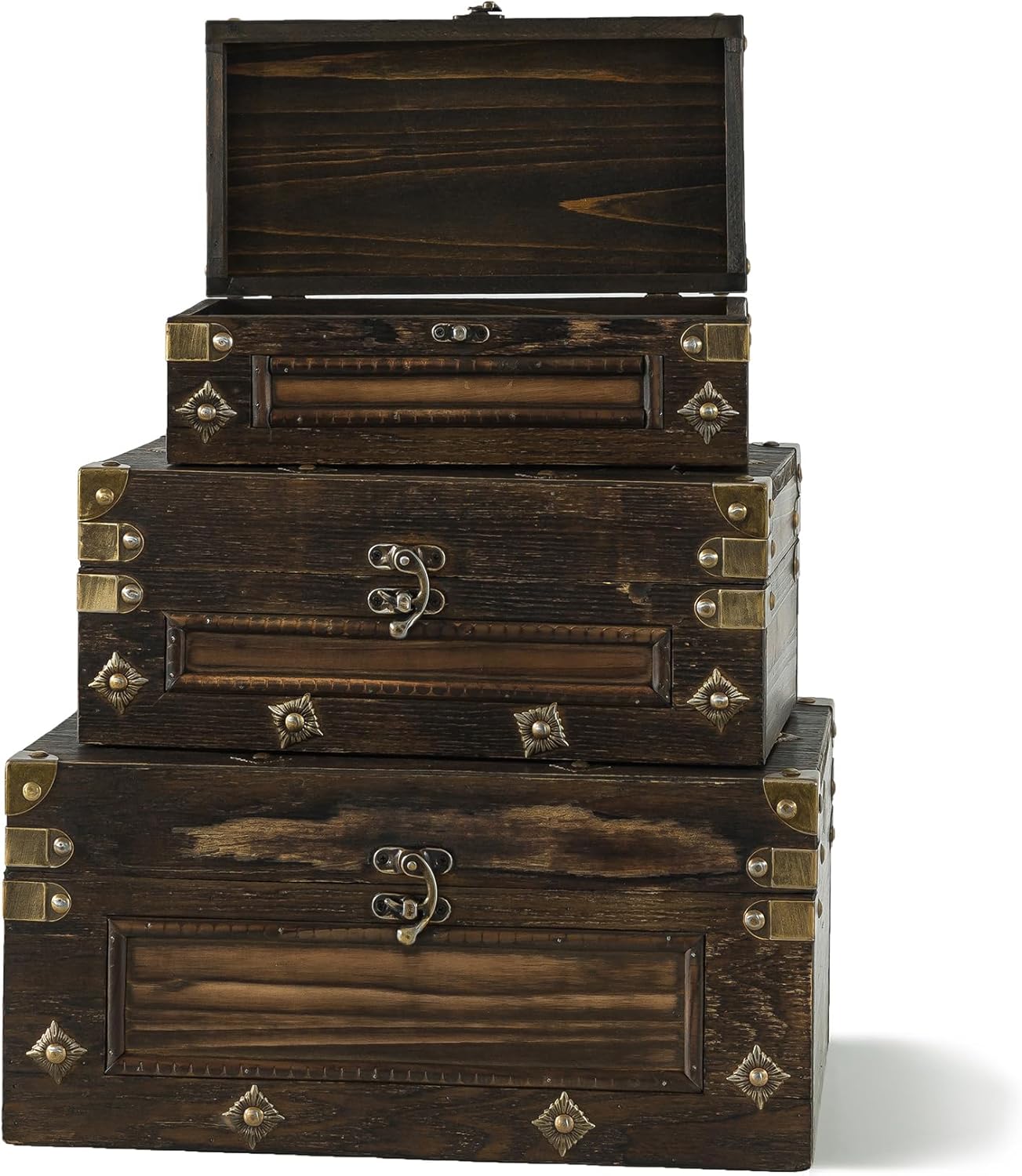Soul Lane Branson Wooden Storage Trunks Set of 3