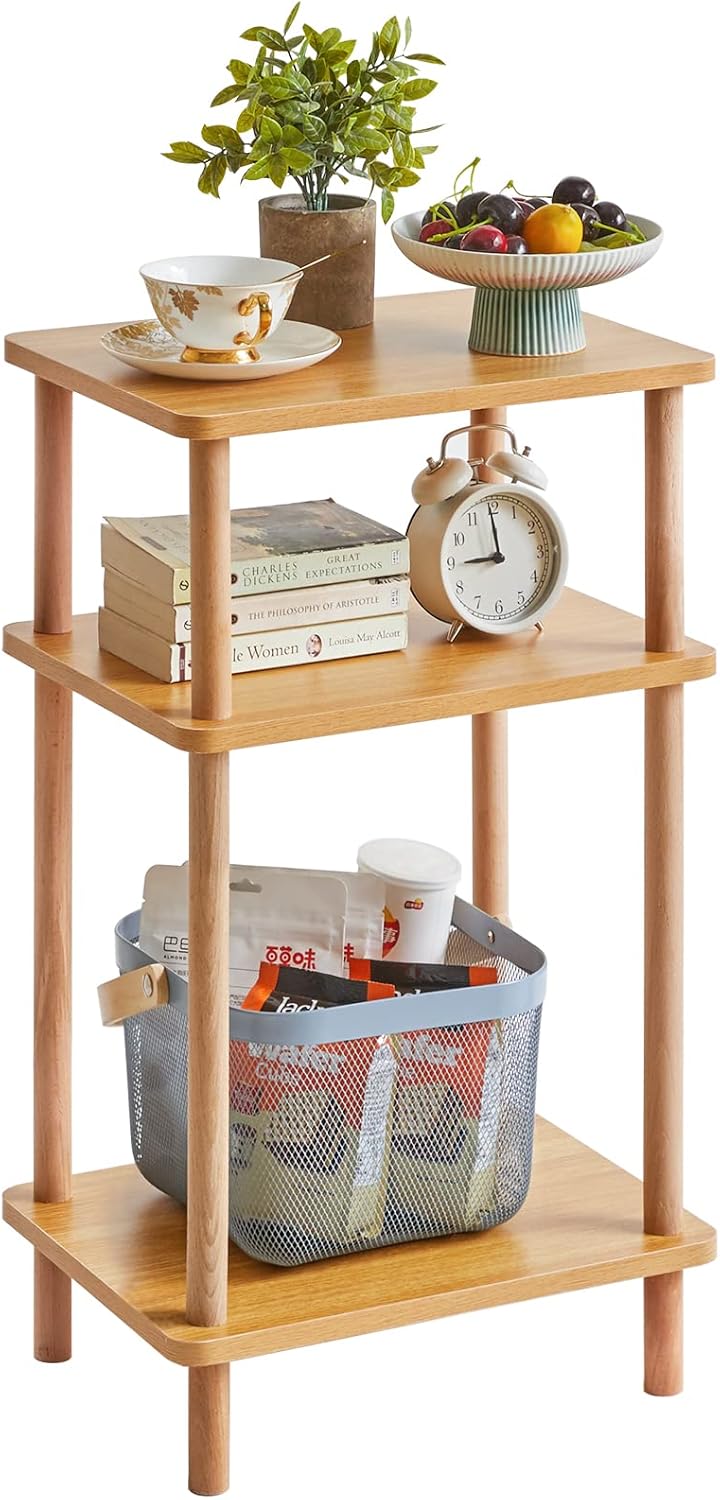 IBUYKE 3-Tier Side Table with Storage Shelves