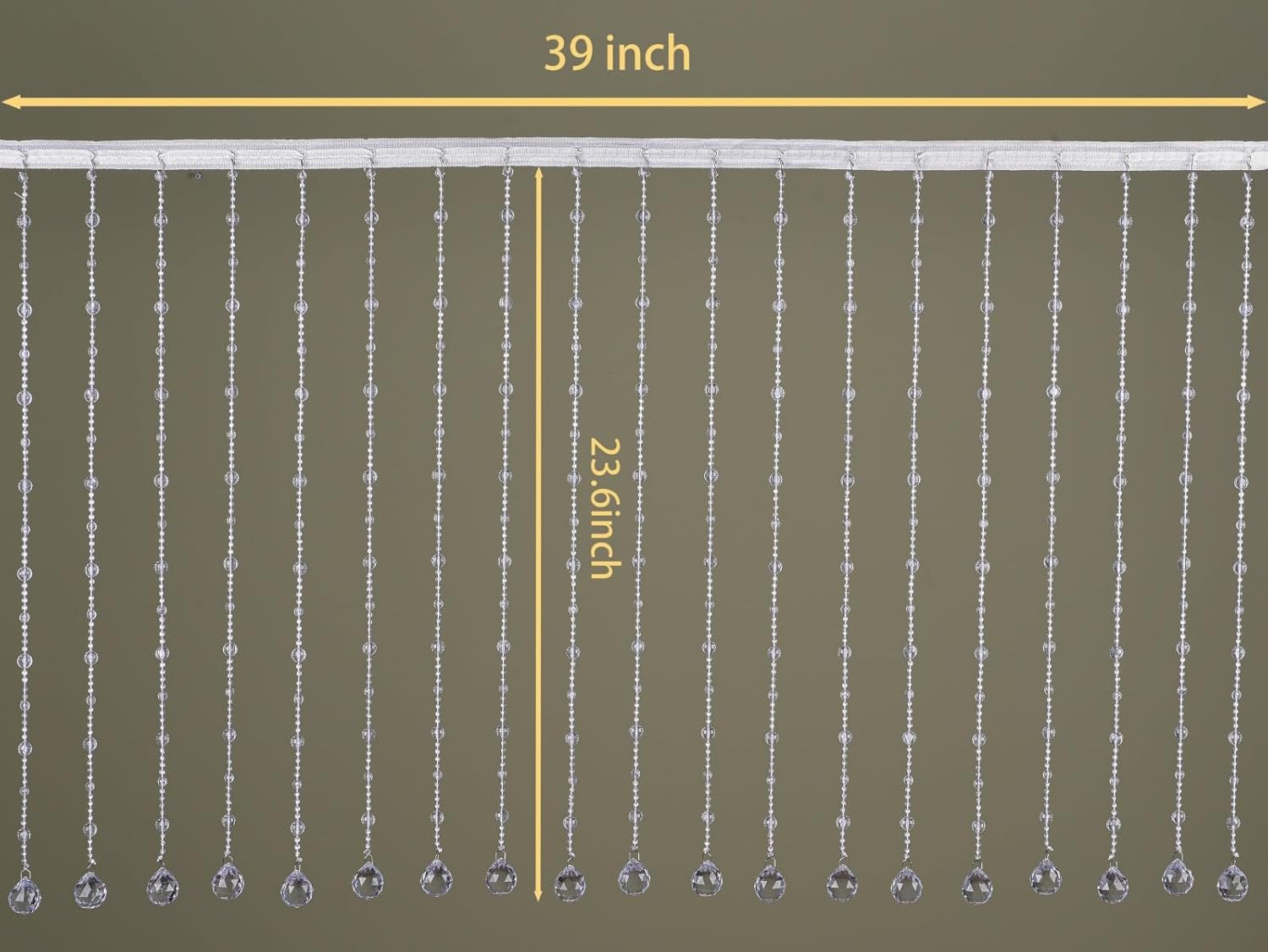 Crystal Beaded Curtain 236 x 393 Inches 19 Strands Acrylic Door Divider