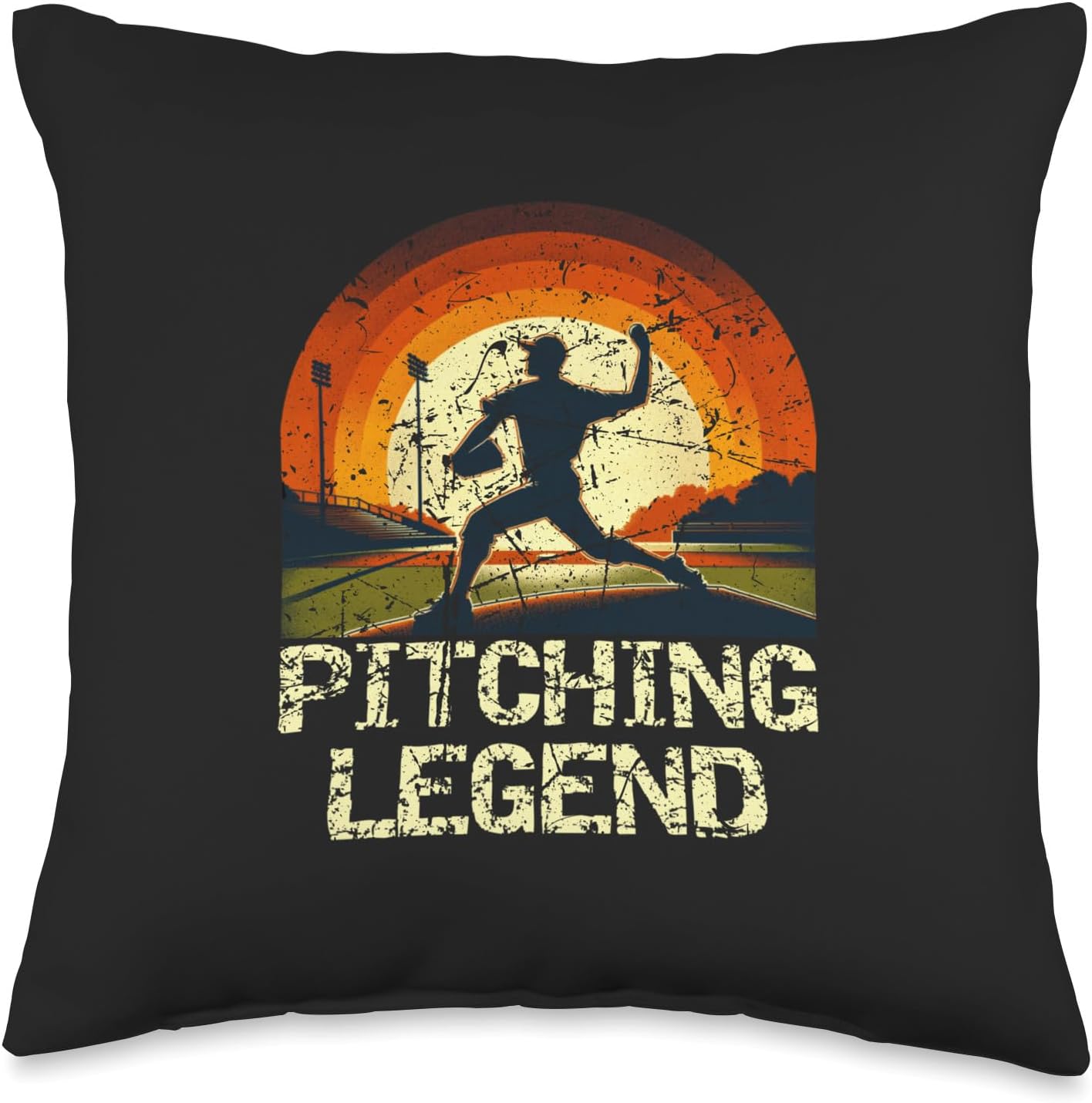 Pitching Legend Baseball Player Throw Pillow