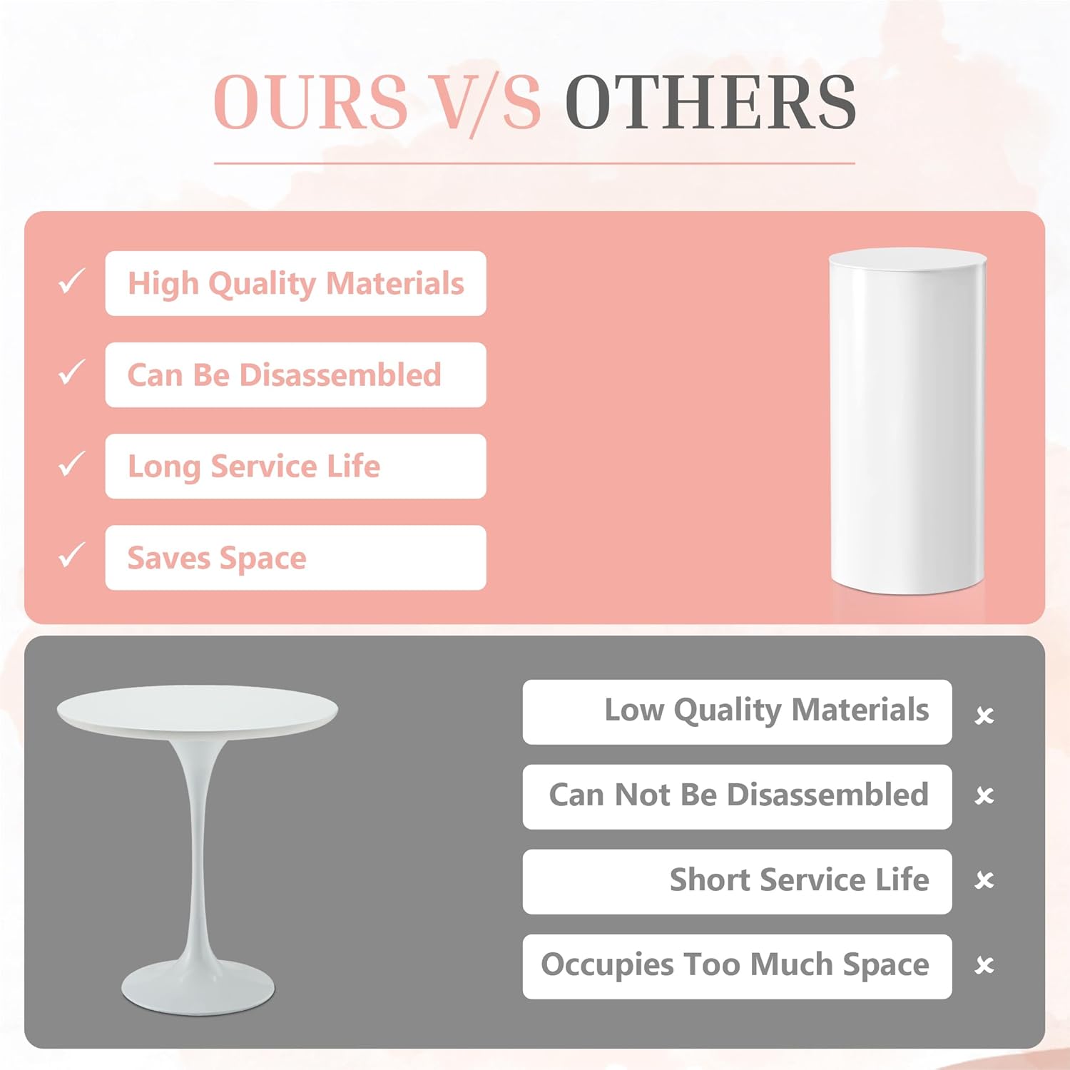 White Cylinder Pedestal Stands 3 Pieces Modern Party Decor