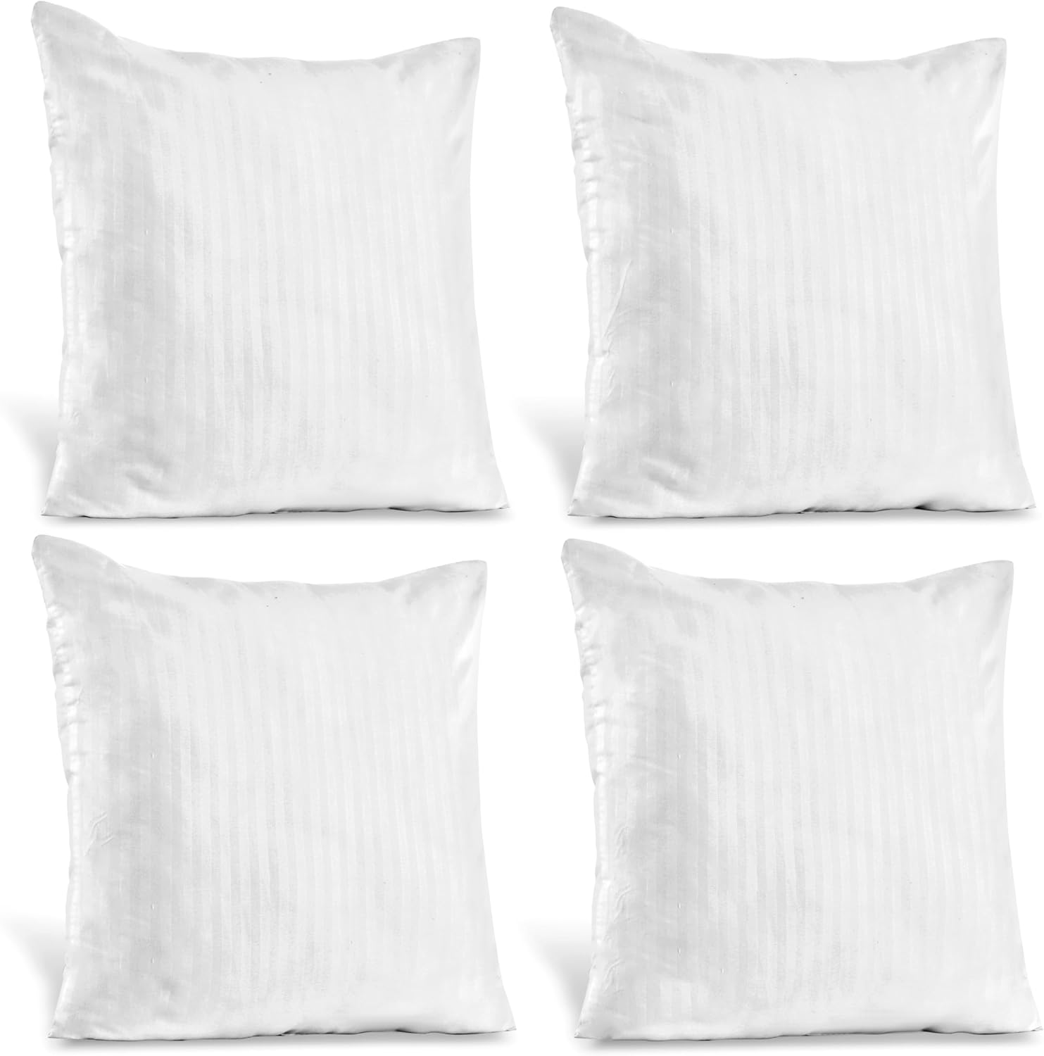 Ridhi Woven Bedding Throw Pillows Set of 4 White 18x18 Inches