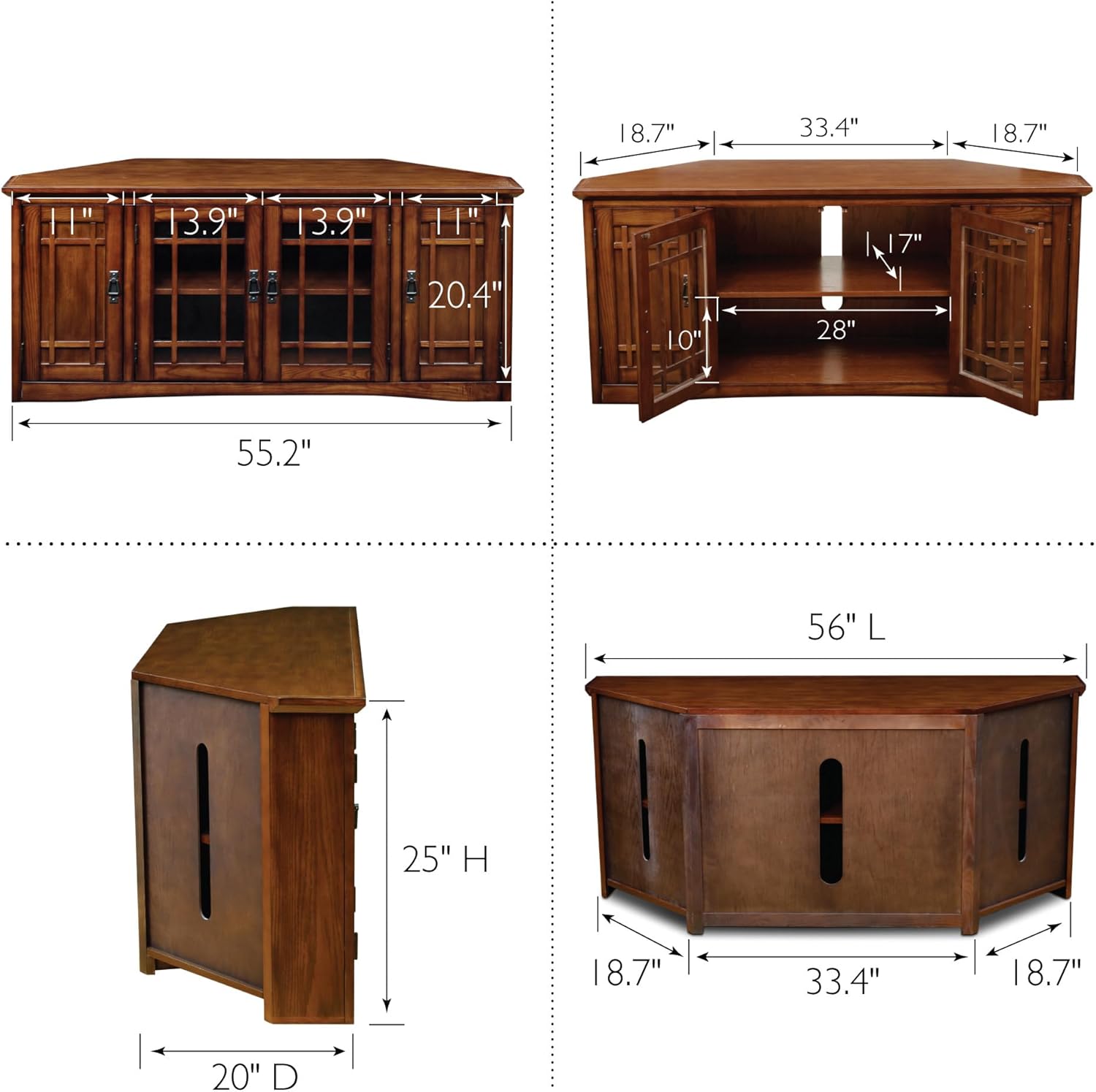 Leick Home Mission Corner TV Stand 60 82386