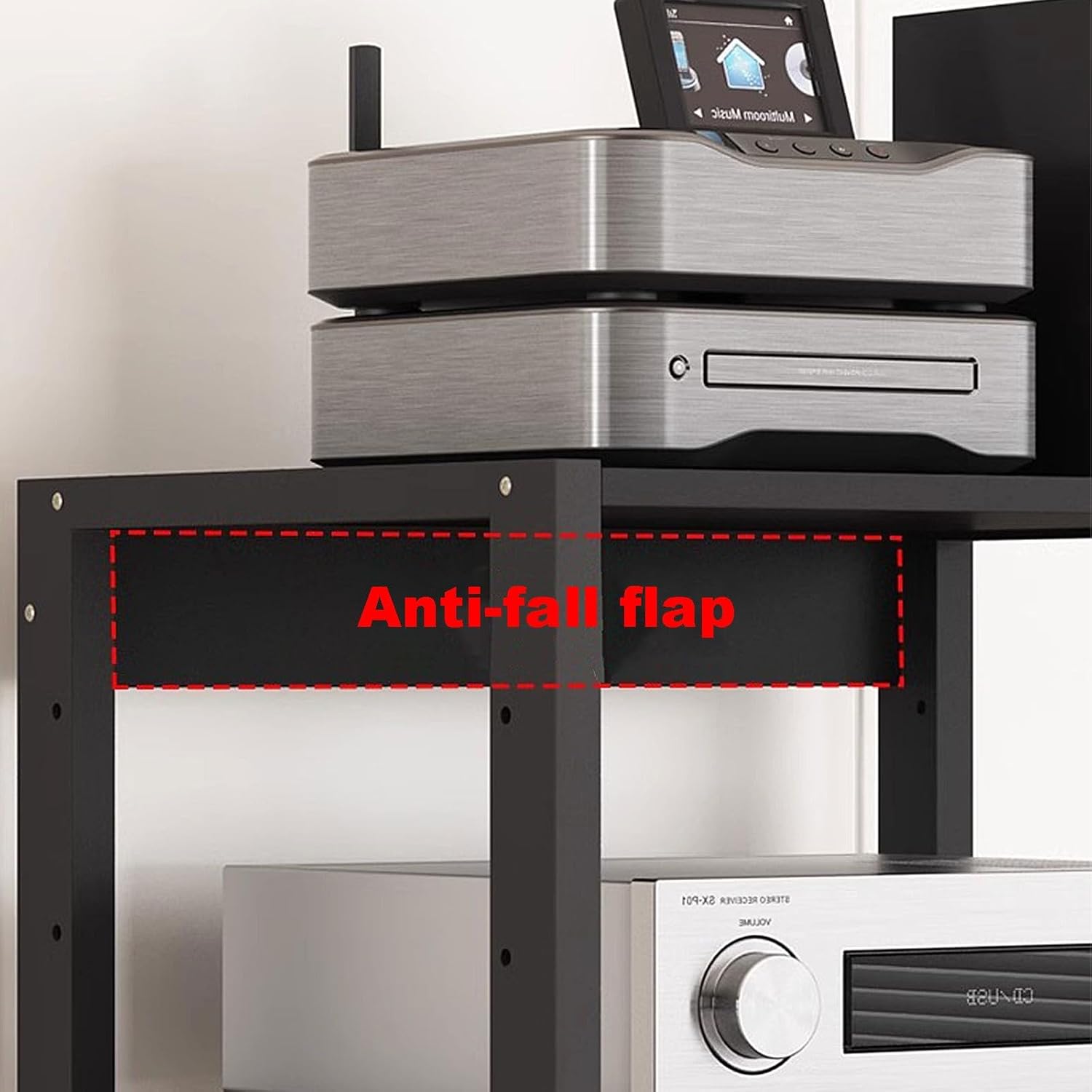 3 Tier Adjustable Video Rack Cabinet for Home Office