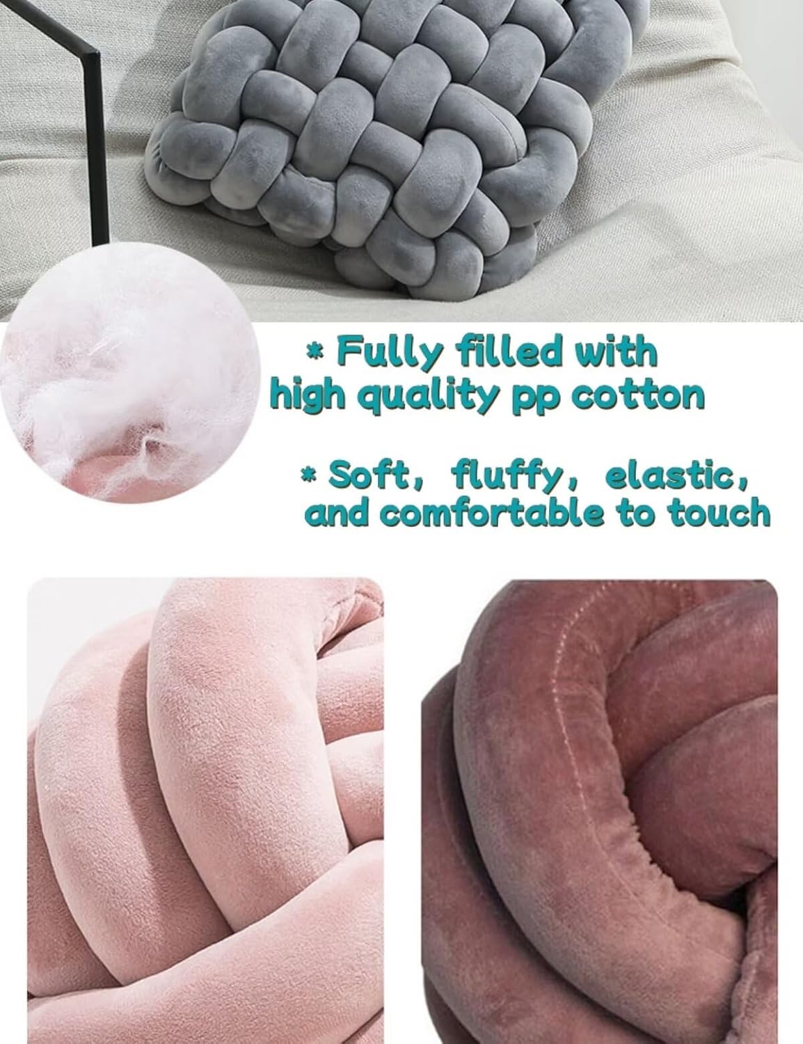 BEIIELA Knot Pillow for Meditation and Comfort