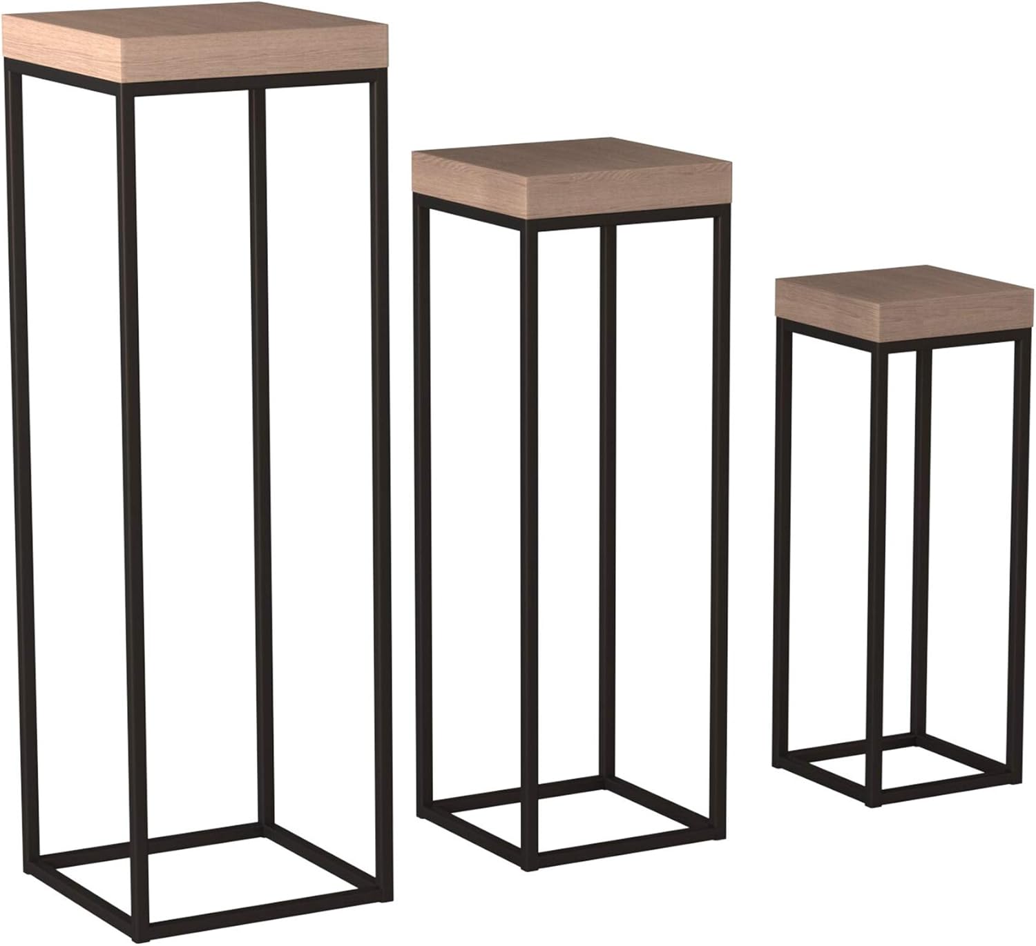 Howard Elliott Set of 3 Tall Plant and Side Pedestal Stand