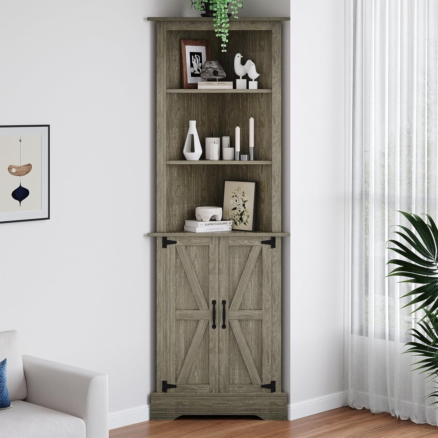 4 Ever Winner Tall Corner Cabinet with Doors