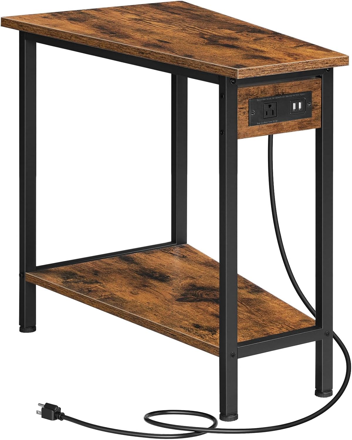 HOOBRO Wedge End Table with Charging Station