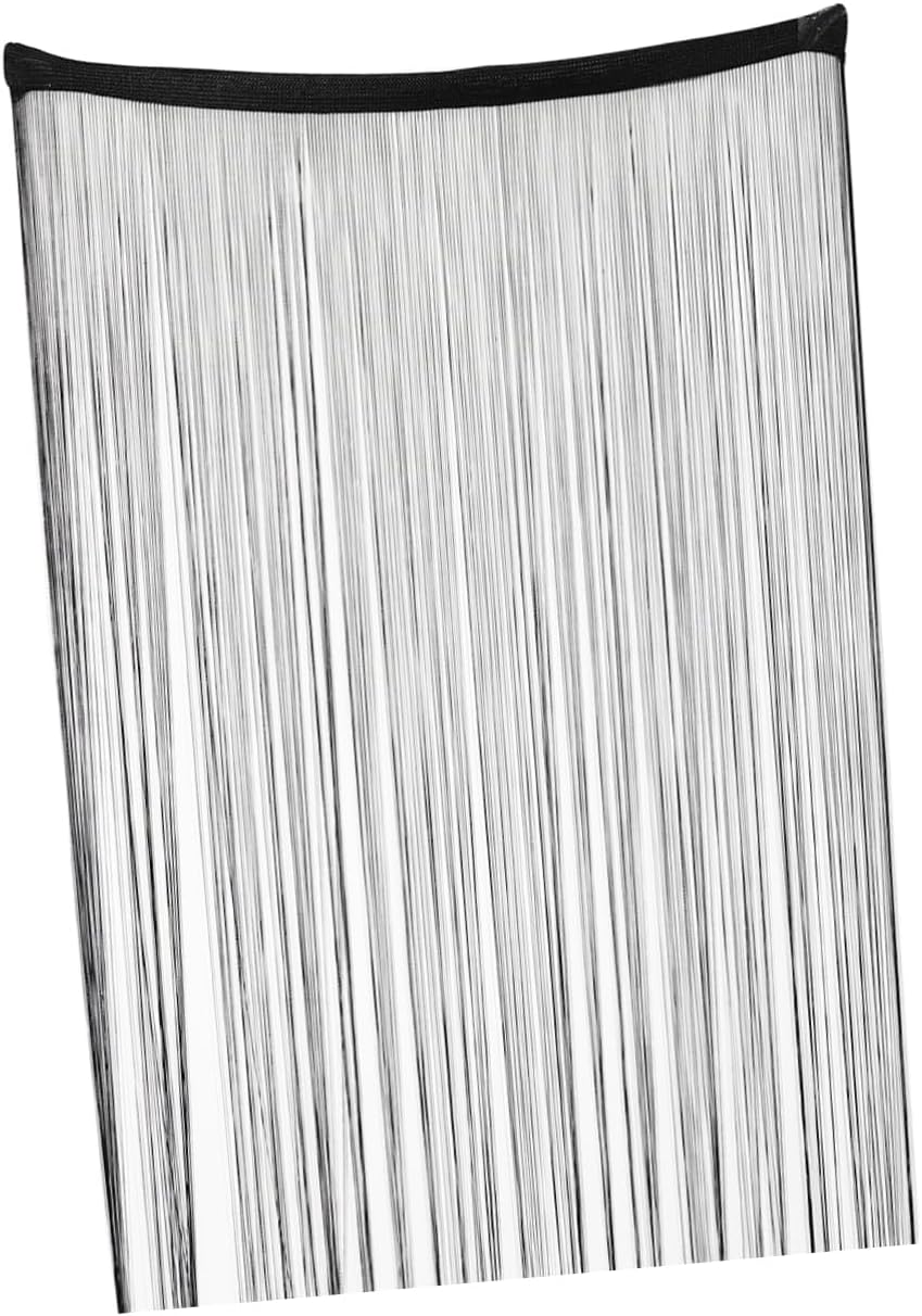 Rod Type Line Curtain Tassel Valance for Room Dividers Black String Curtain for Decor