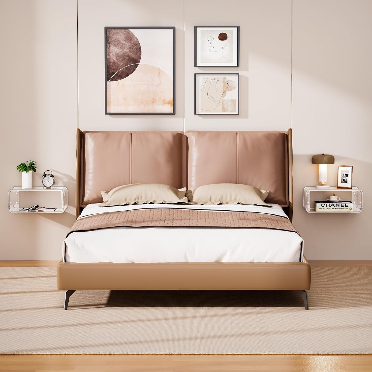Acrylic Floating Nightstand with Clear Design Small Size