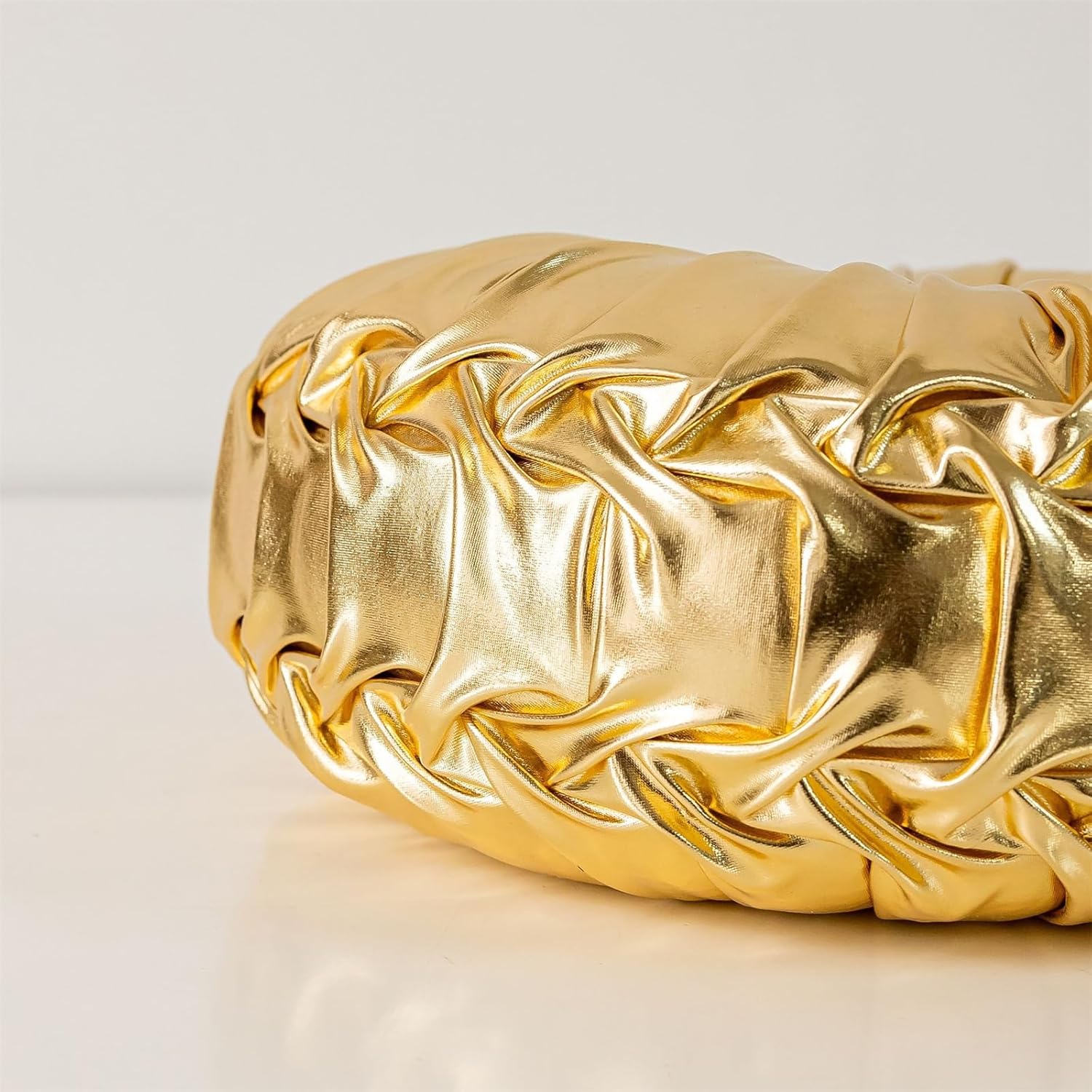 Handmade Gold Round Throw Pillows with Metallic Decor