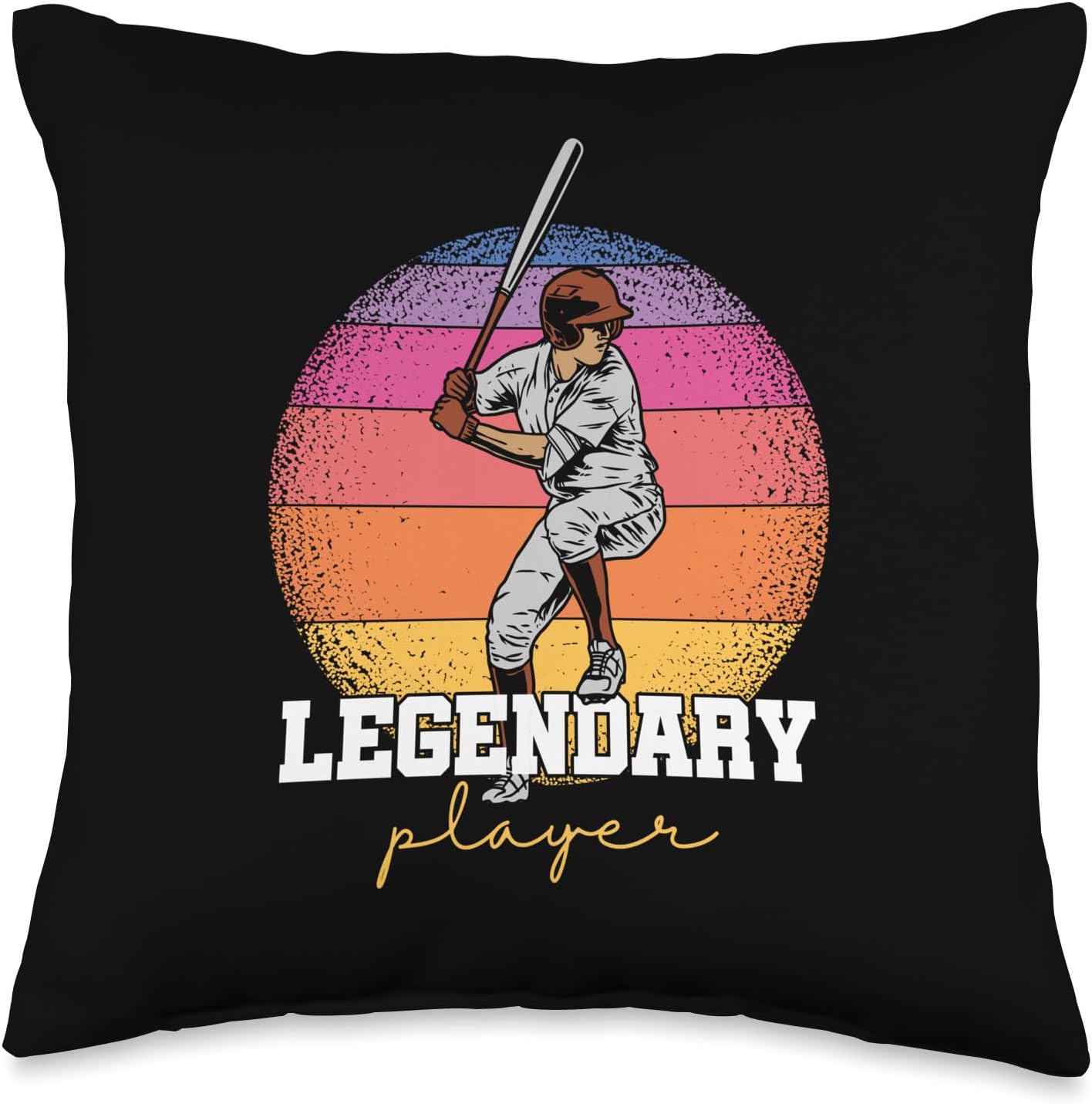Legendary Baseball Player Pitcher Catcher Throw Pillow 16x16