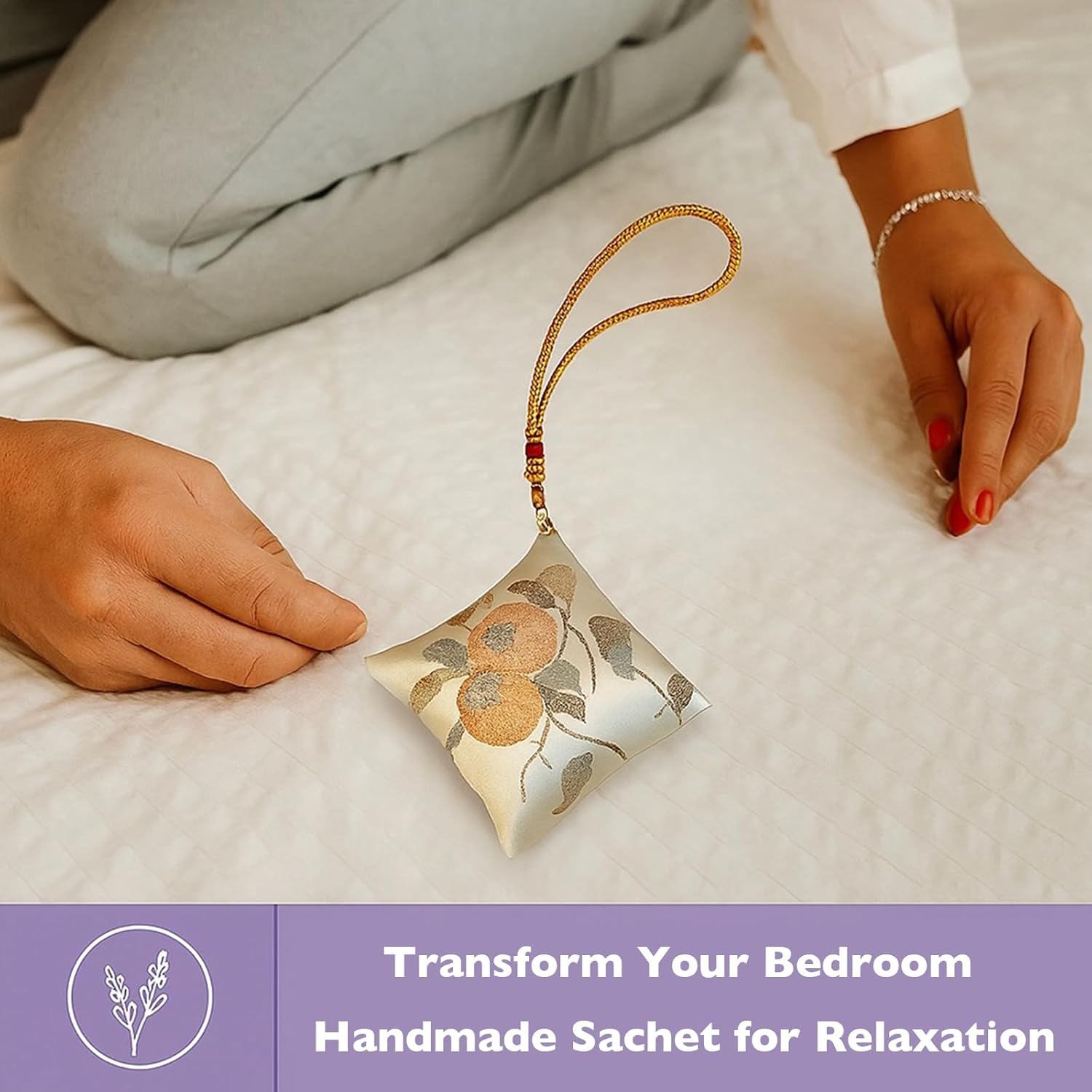 Lavender Scented Sachet Bags - Handmade Potpourri Packets for Car and Home