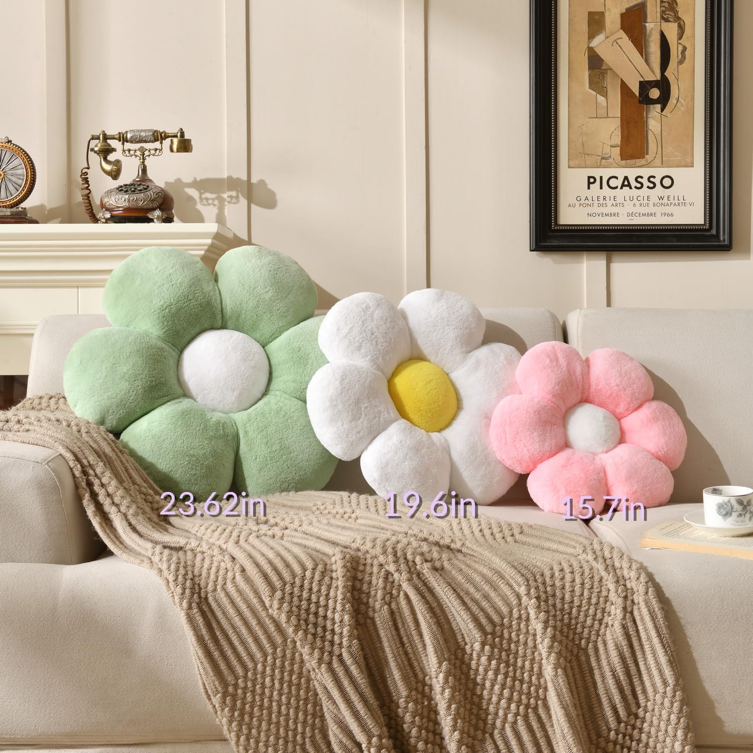 Flower Shaped Throw Pillow - Daisy Design 157In Cute Decor