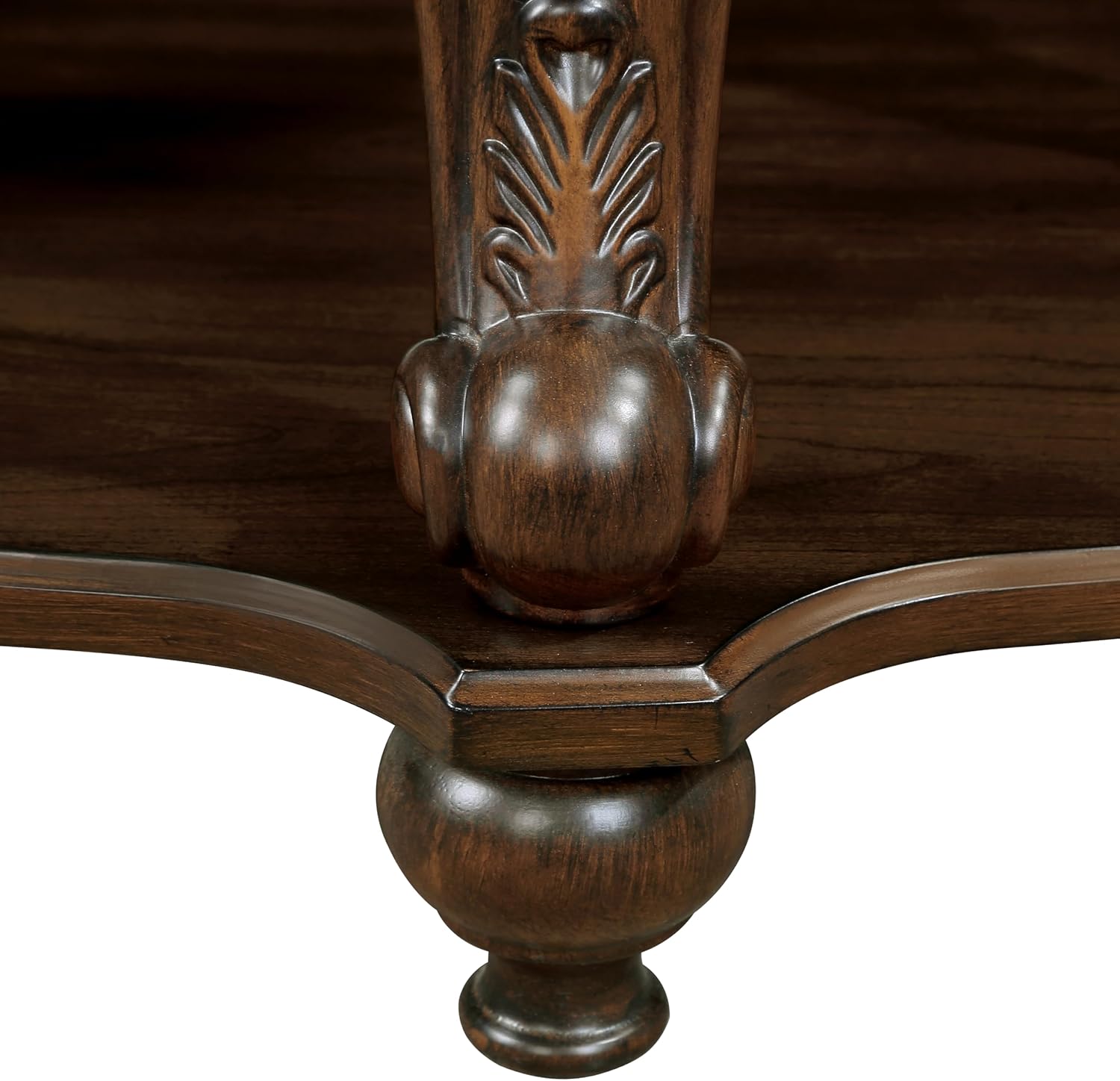 22 Round Wood End Table with 2-Tier Storage