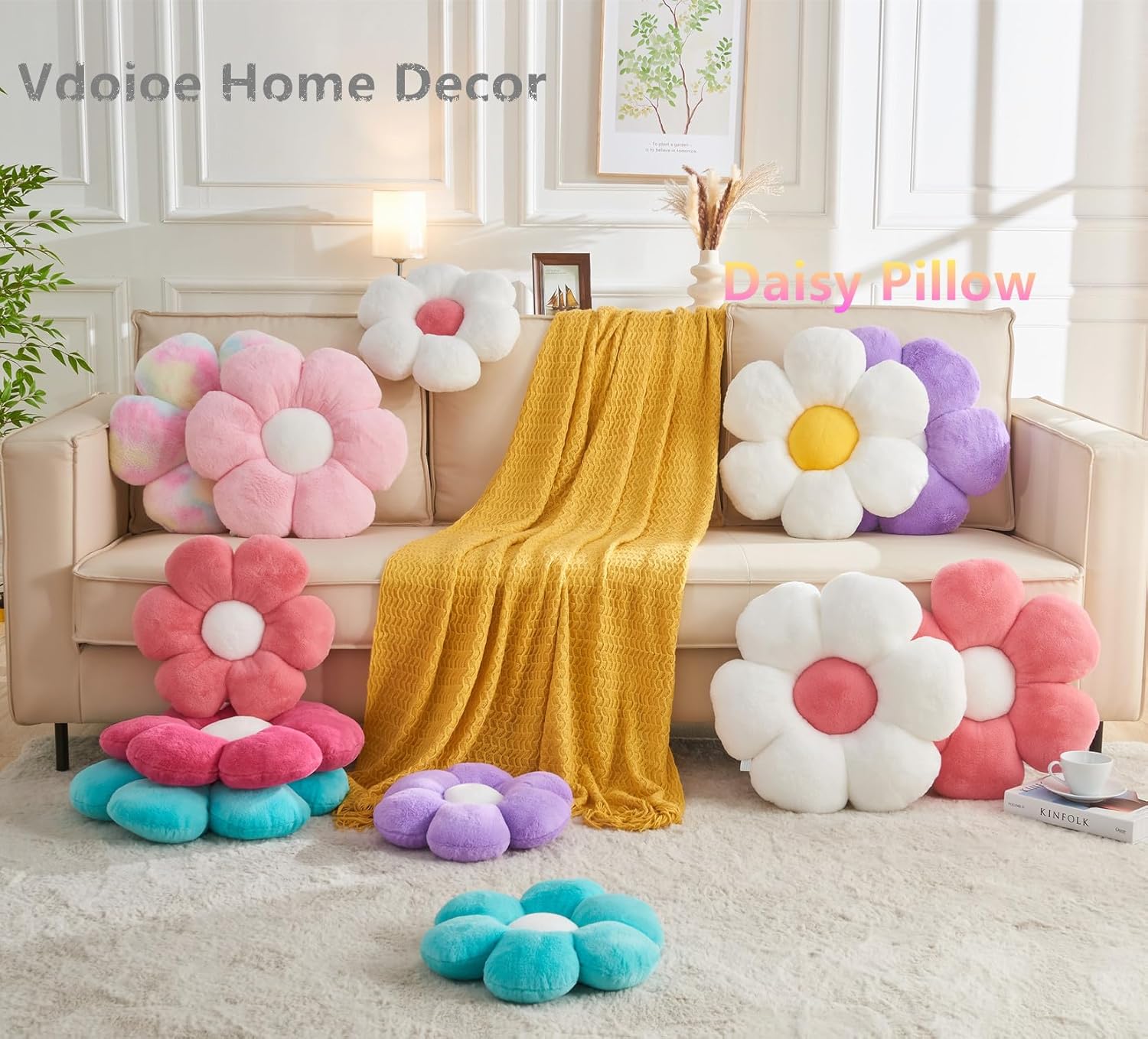 Flower Shaped Throw Pillow - Daisy Design 157In Cute Decor