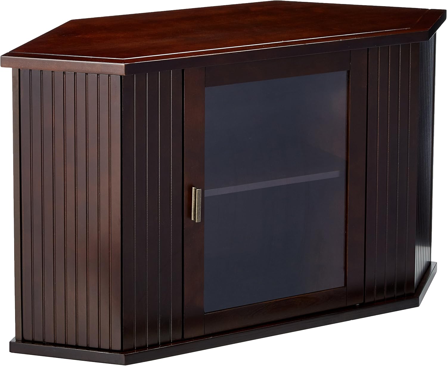 Kings Brand 47-Inch Walnut Wood Corner TV Stand