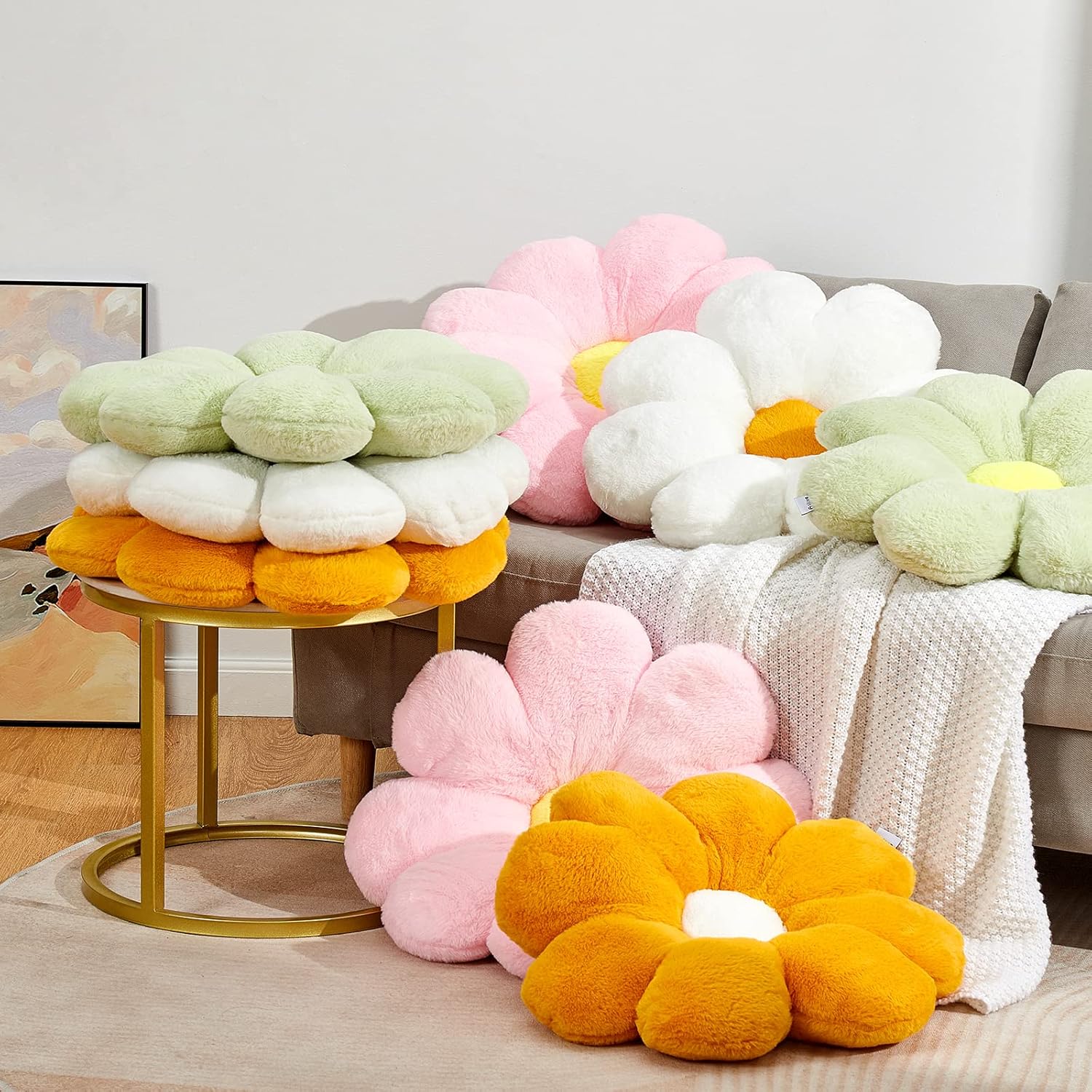 216In Pink Flower Shaped Throw Pillow Cute Decorative Cushion