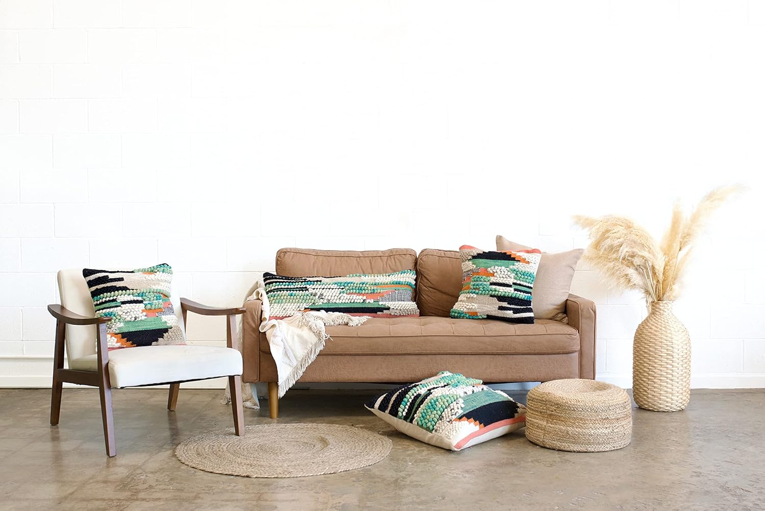 CASA BOHO Wool Throw Pillow Cover 13x35