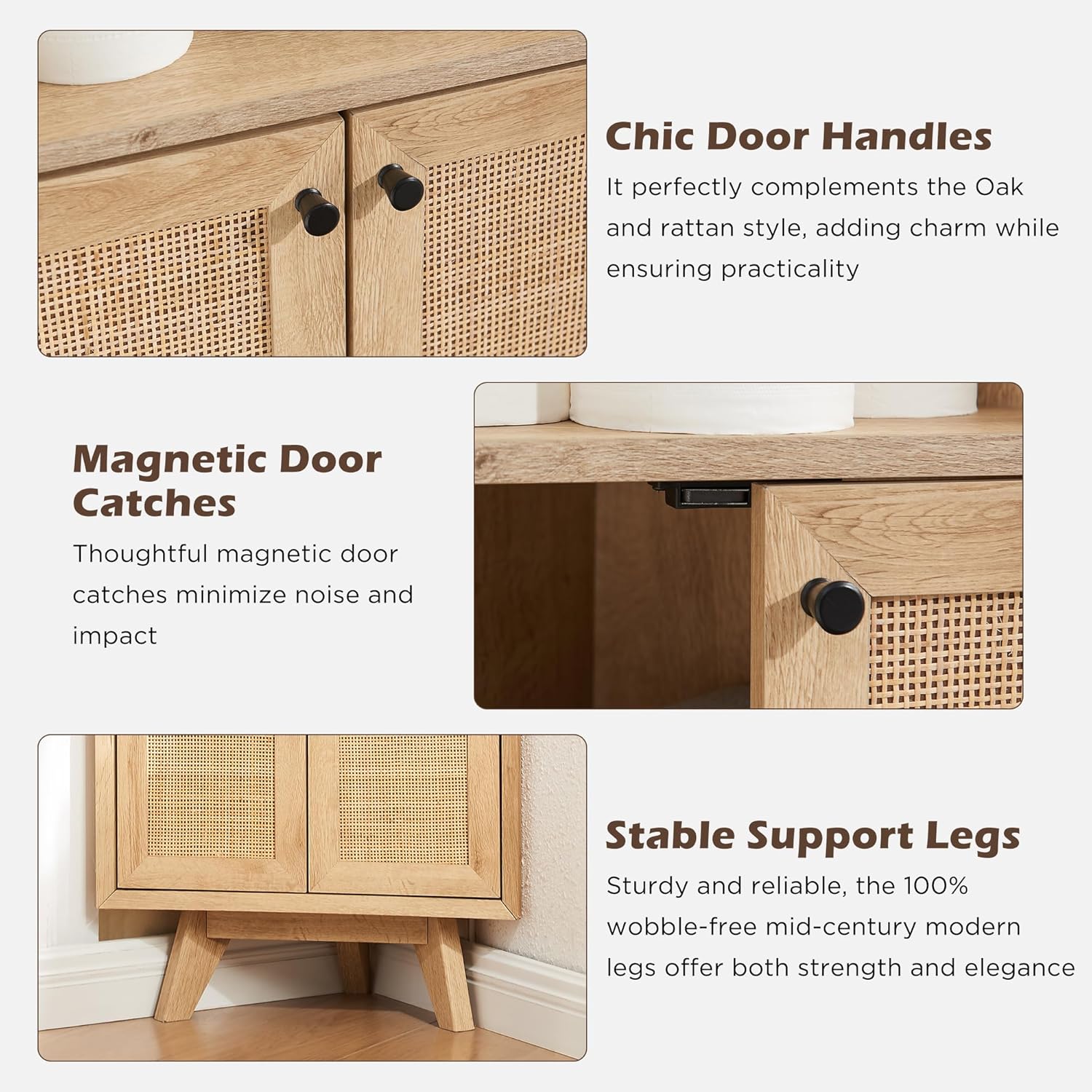 OKD Natural Rattan Corner Cabinet 68 Tall