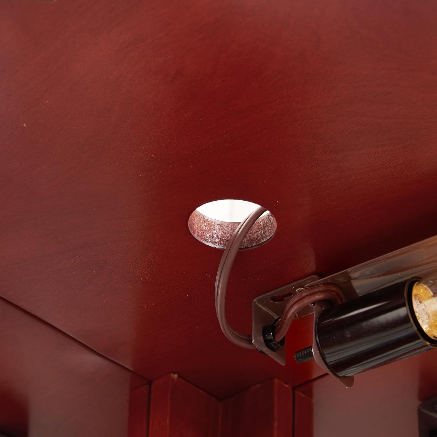 Maximize Space with Lighted Glass Curio Cabinet Corner Design Cherry Finish