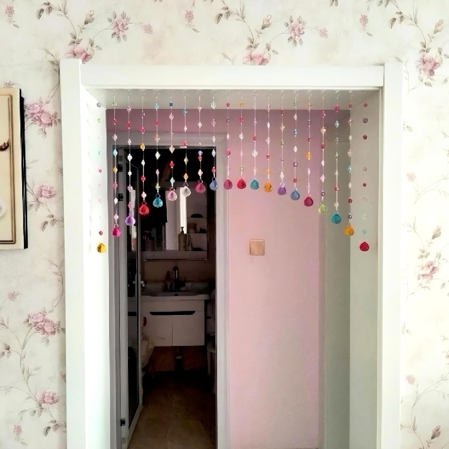 Crystal Beaded Curtain with Multicolor Acrylic Balls 1