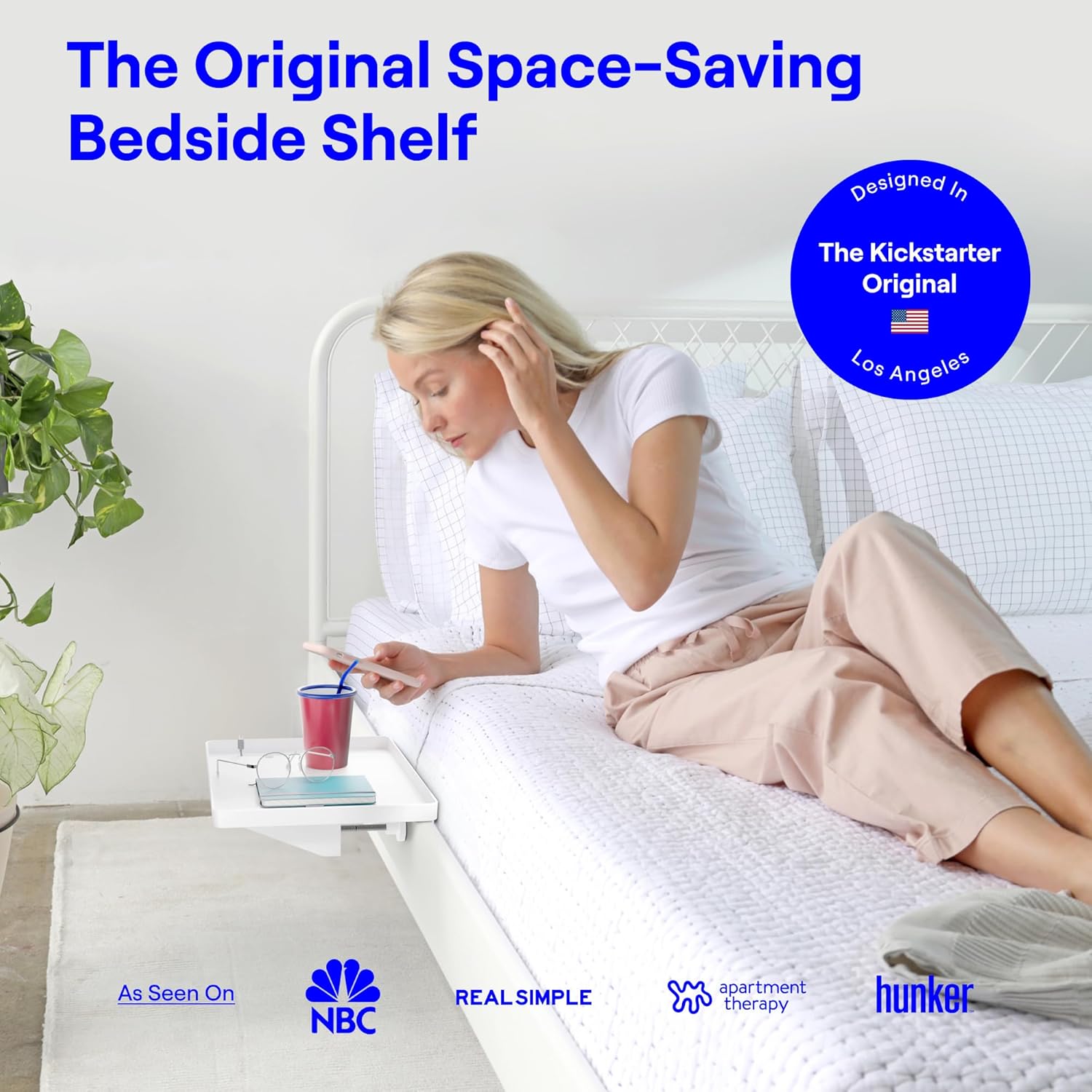 BedShelfie Bedside Shelf for Dorm Room and Bunk Bed
