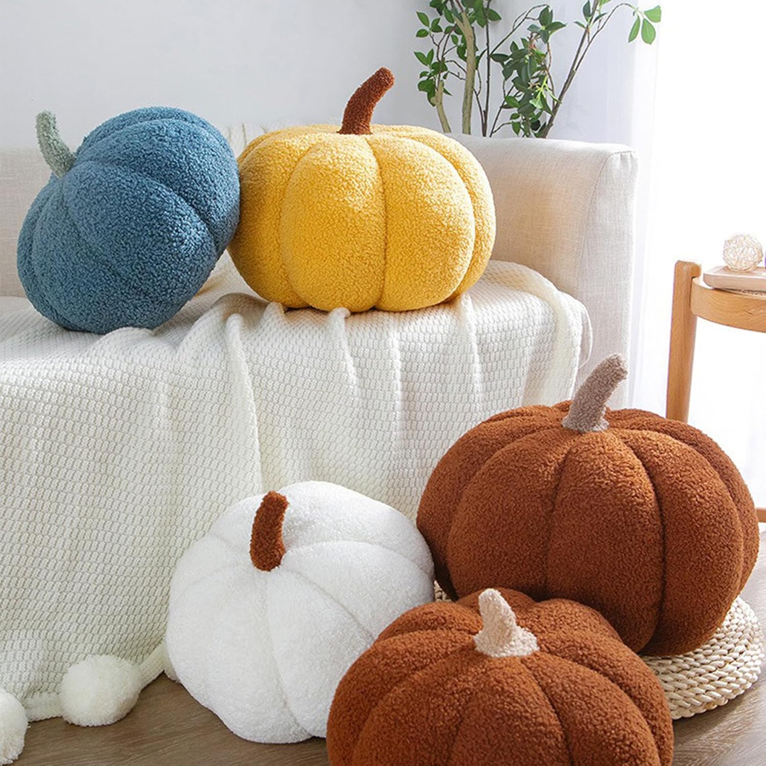 Halloween Pumpkin Shaped Throw Pillow for Home Couch