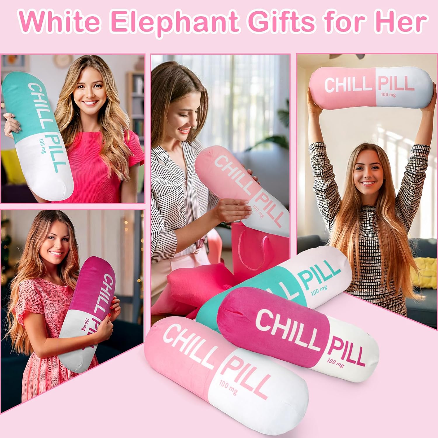 Chill Pill Pillow for Stress Relief and Style