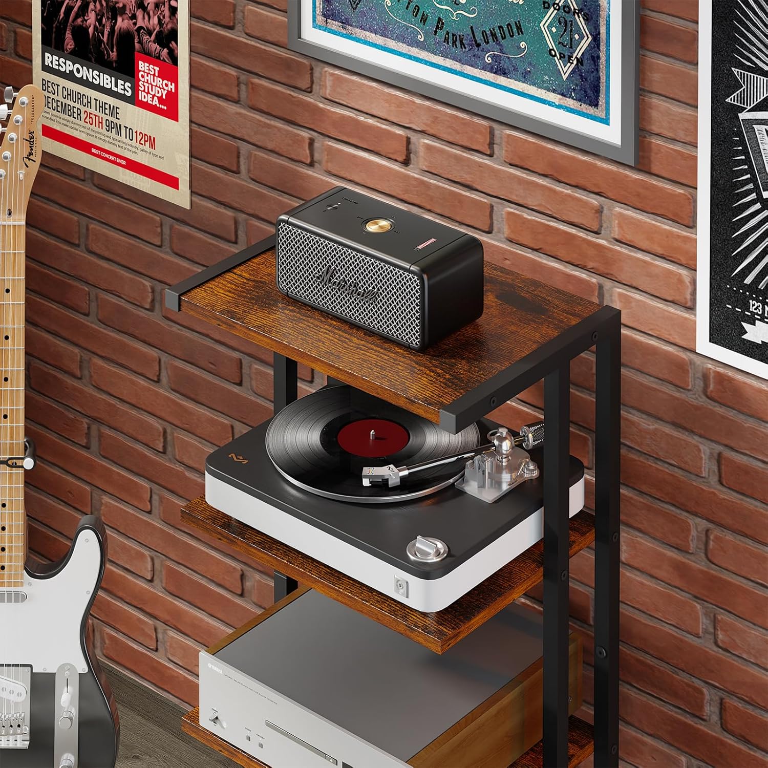 X-cosrack 4-Tier AV Media Stand Corner Shelf