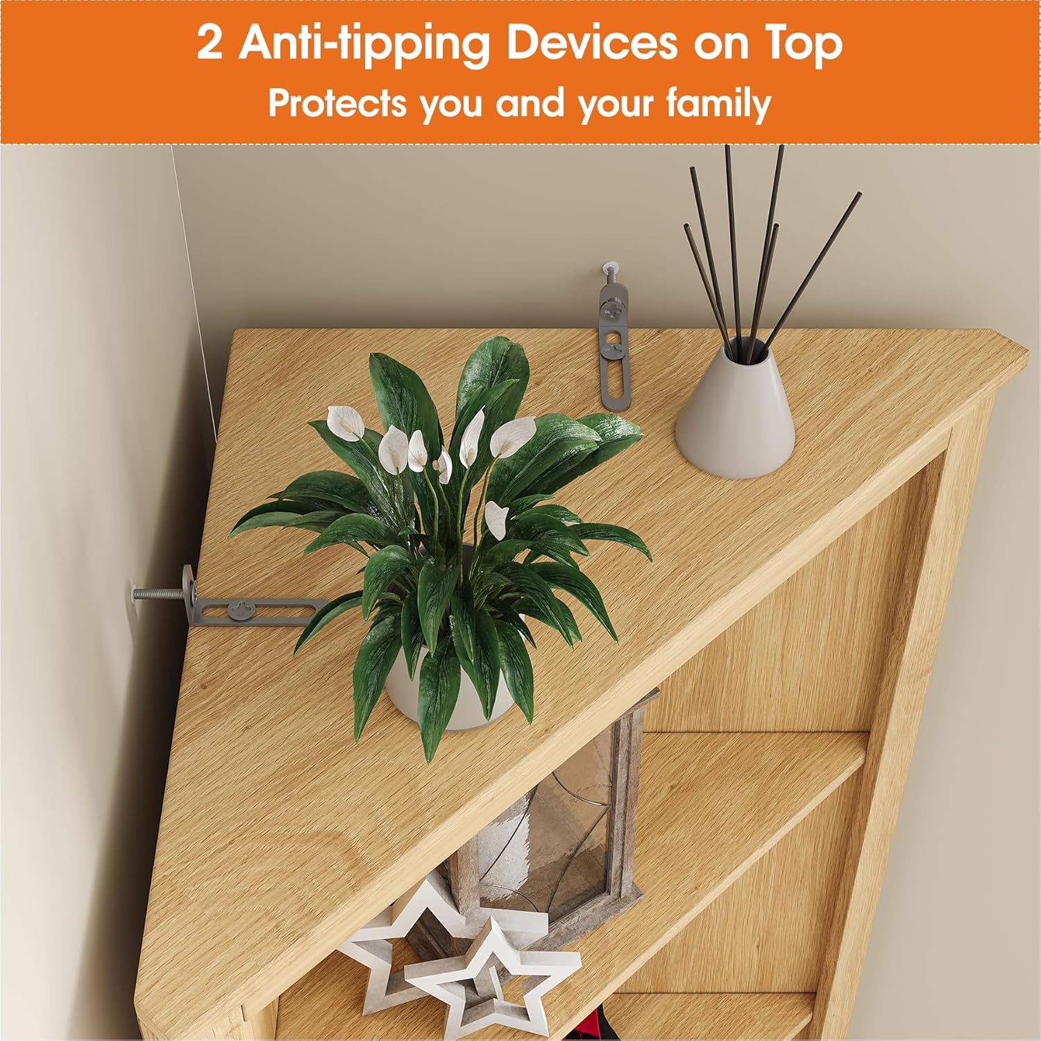 Maupvit Modern Boho Corner Shelf 69 Inch Storage Cabinet