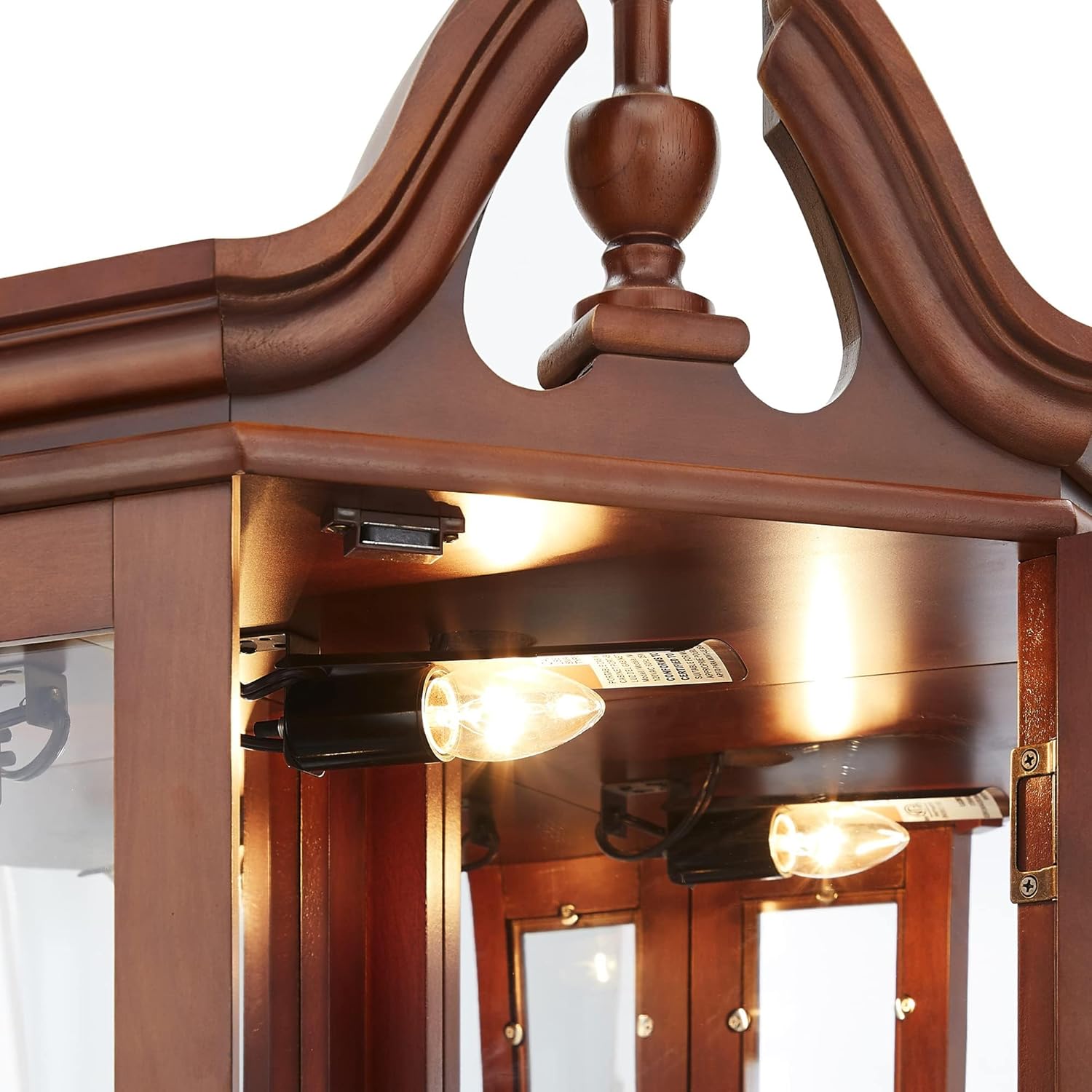 Lighted Corner Curio Display Cabinet with Tempered Glass Doors