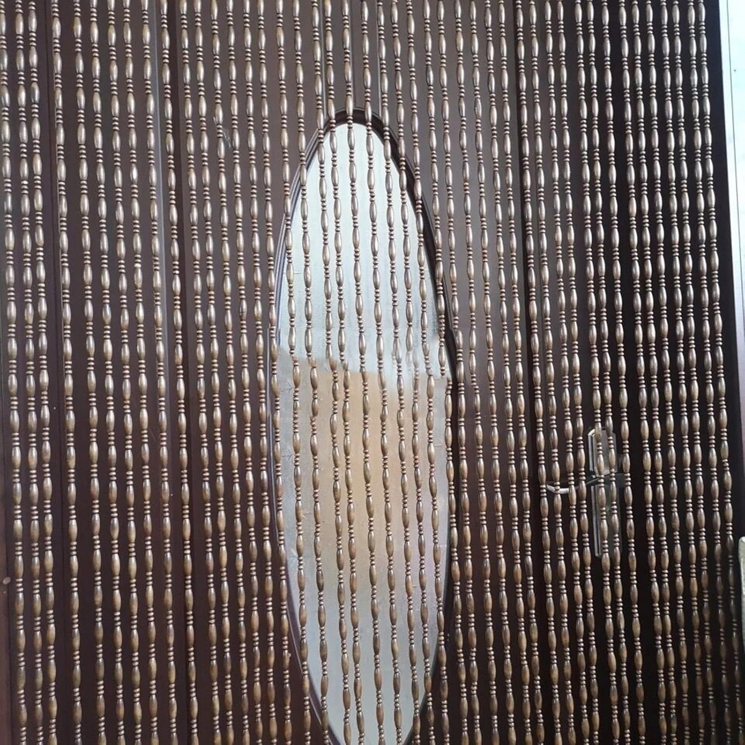 Hanging Wooden Beaded Door Curtains Customizable 65 Strands