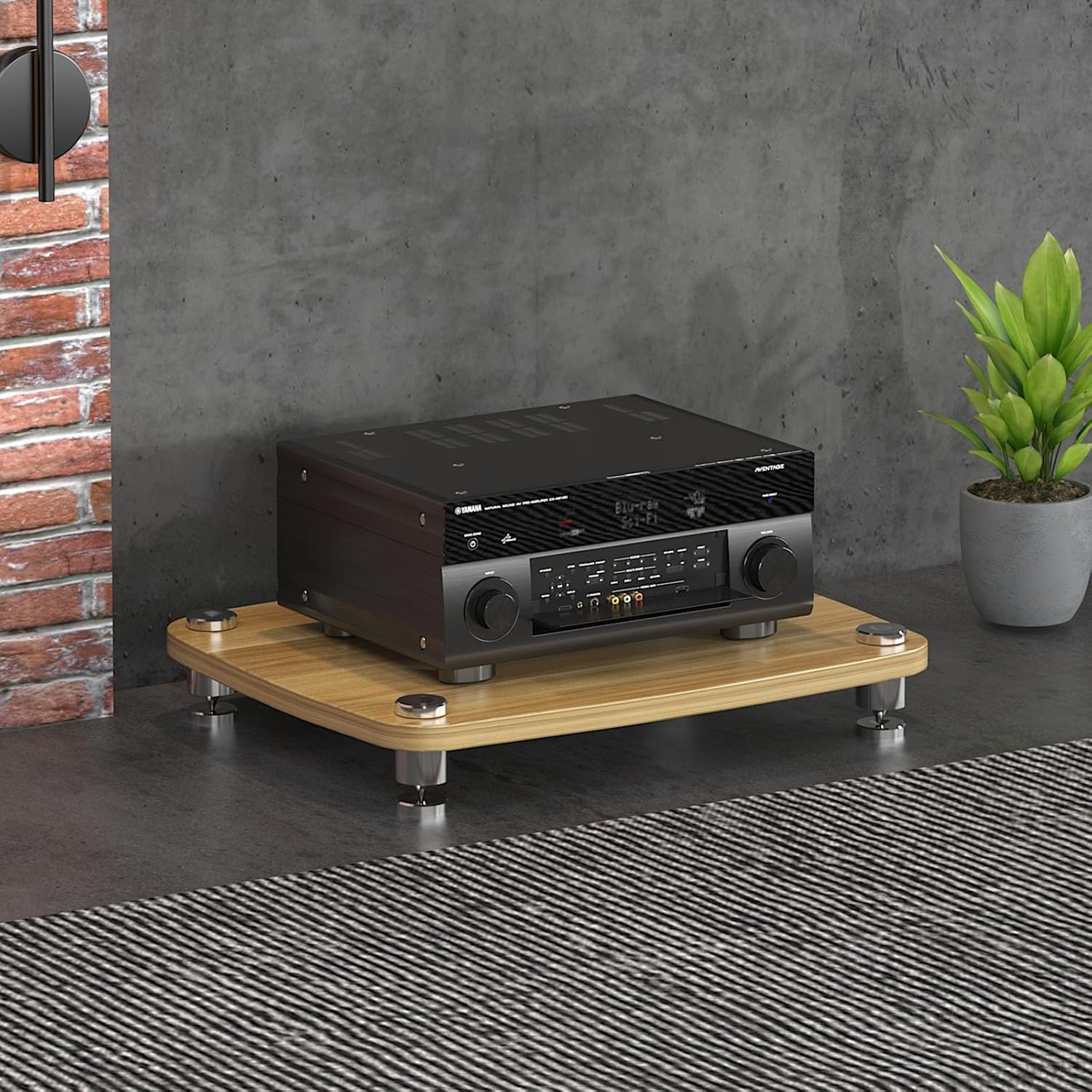 Red Corner Audio Visual Storage Rack 60x48x10cm