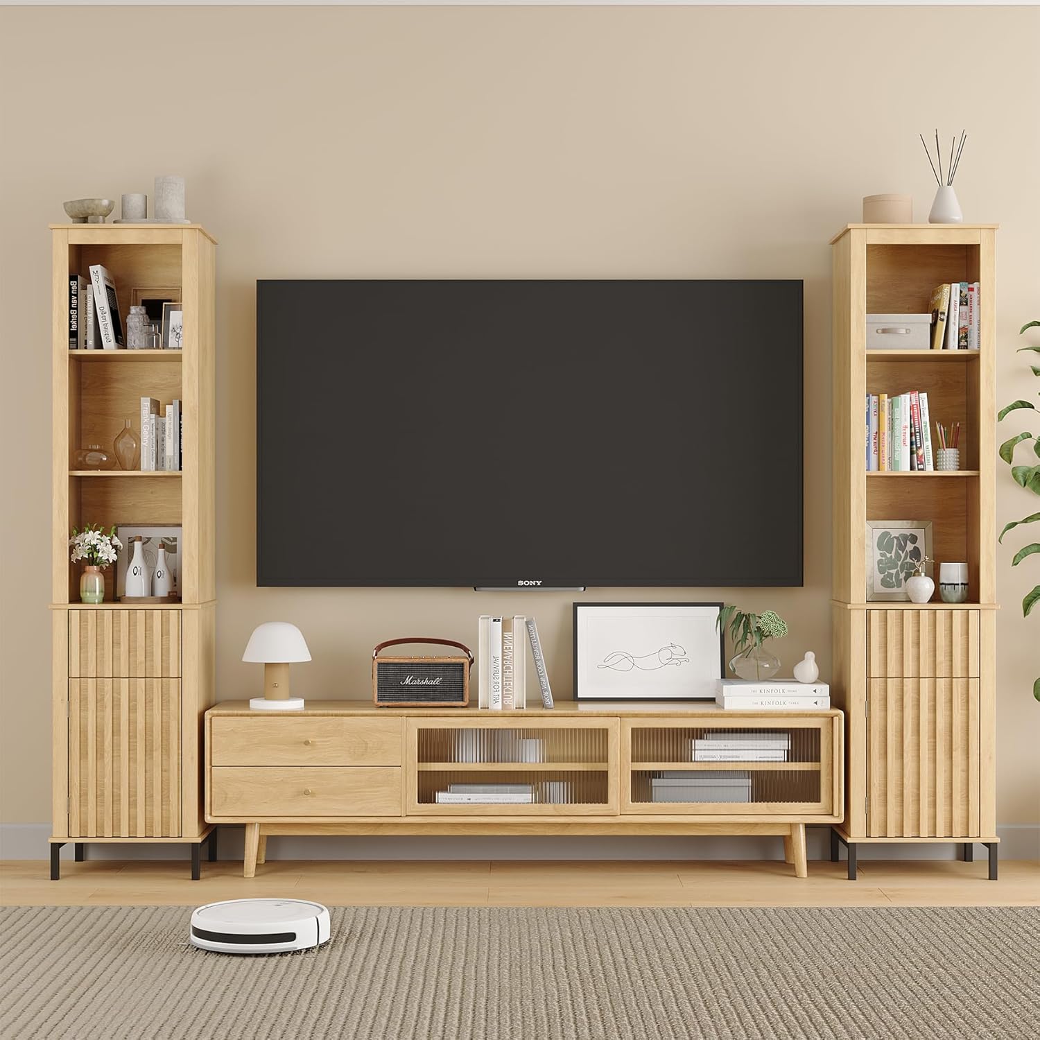Maupvit 68 Inch Tall Bathroom Storage Cabinet with Doors and Drawer