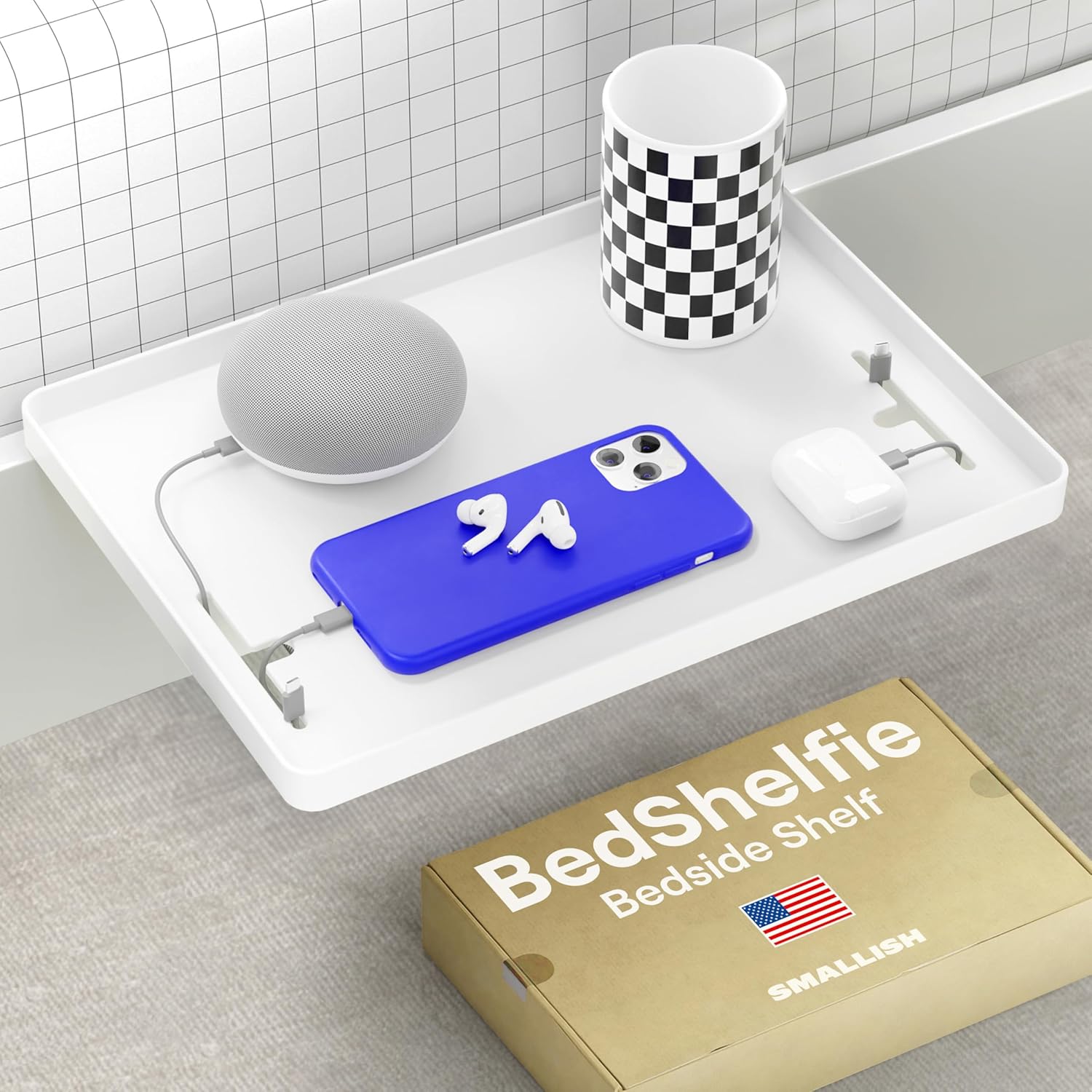 BedShelfie Bedside Shelf for Dorm Room and Bunk Bed