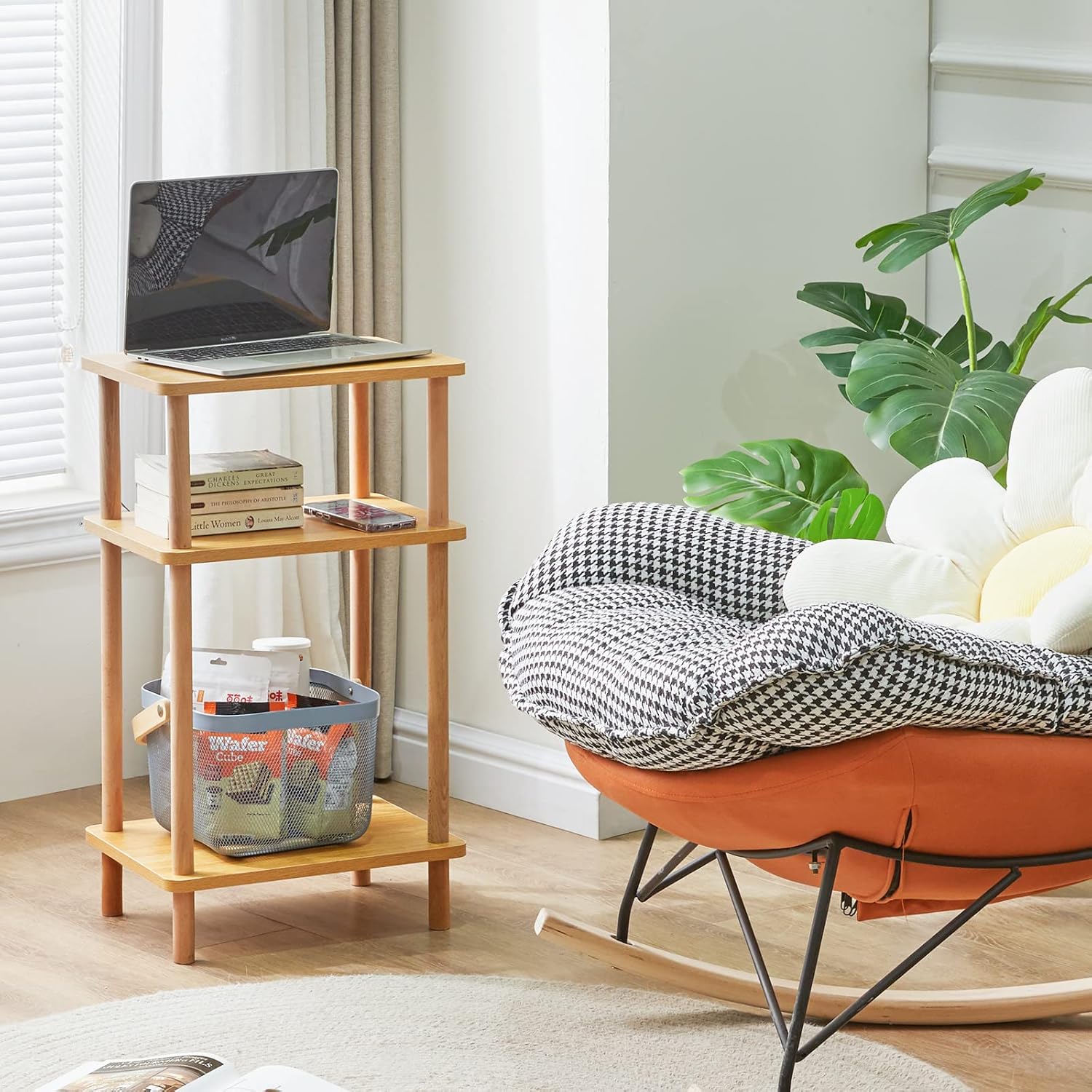 IBUYKE 3-Tier Side Table with Storage Shelves