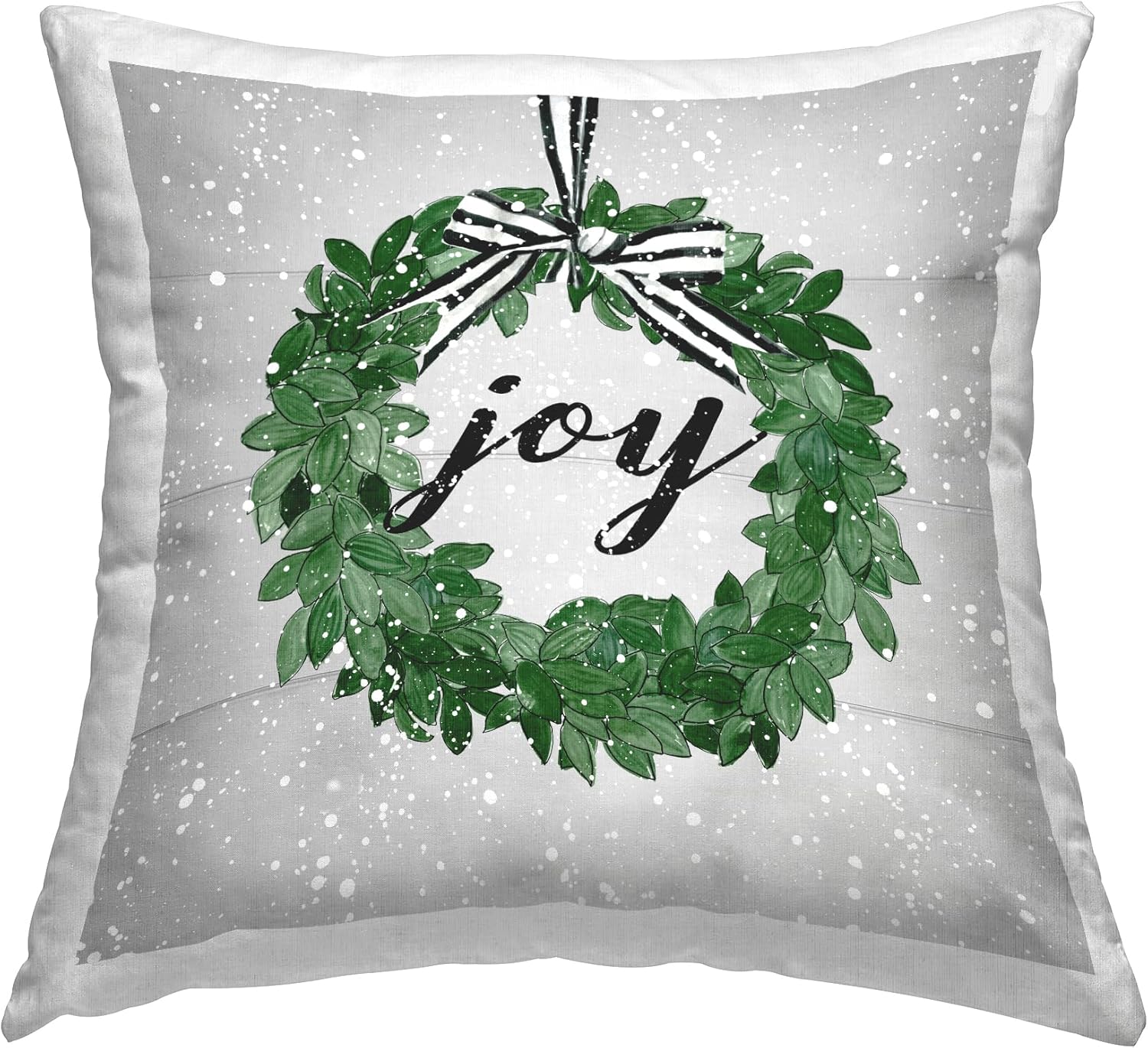Stupell Industries Snowy Joy Throw Pillow 18 x 18 Grey