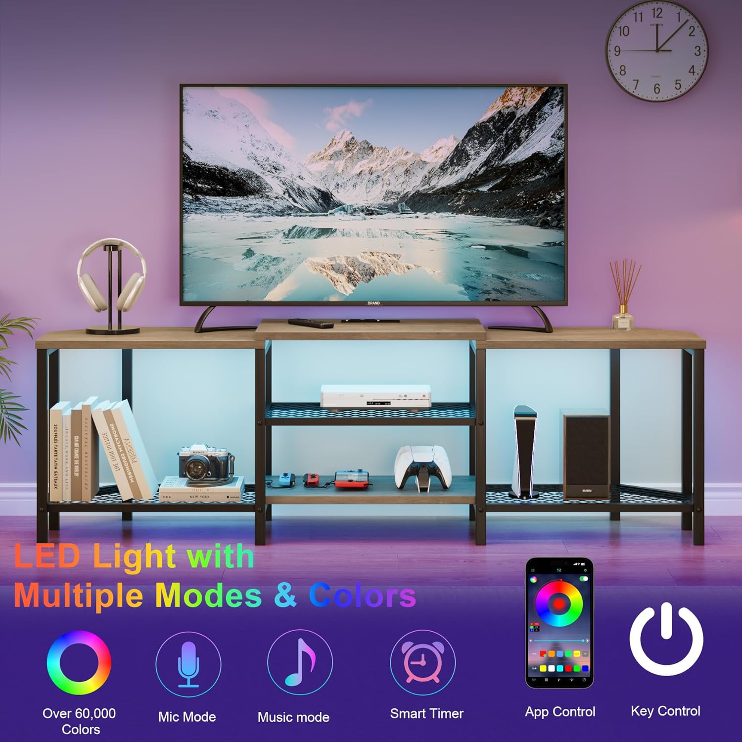 IDEALHOUSE Corner TV Stand with Power Outlet 669 Inch