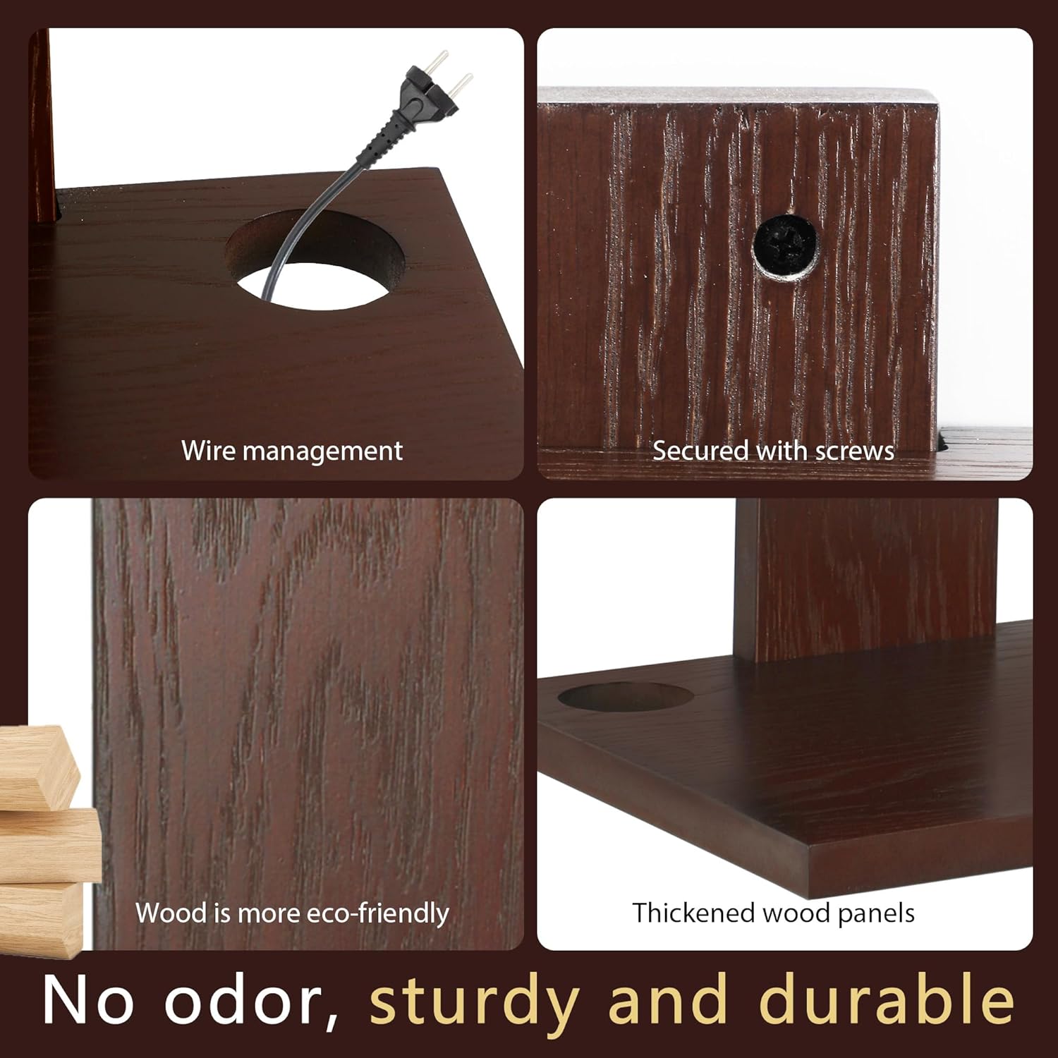 Floating Projector Wall Mount TV Shelf 2 Tiers Walnut