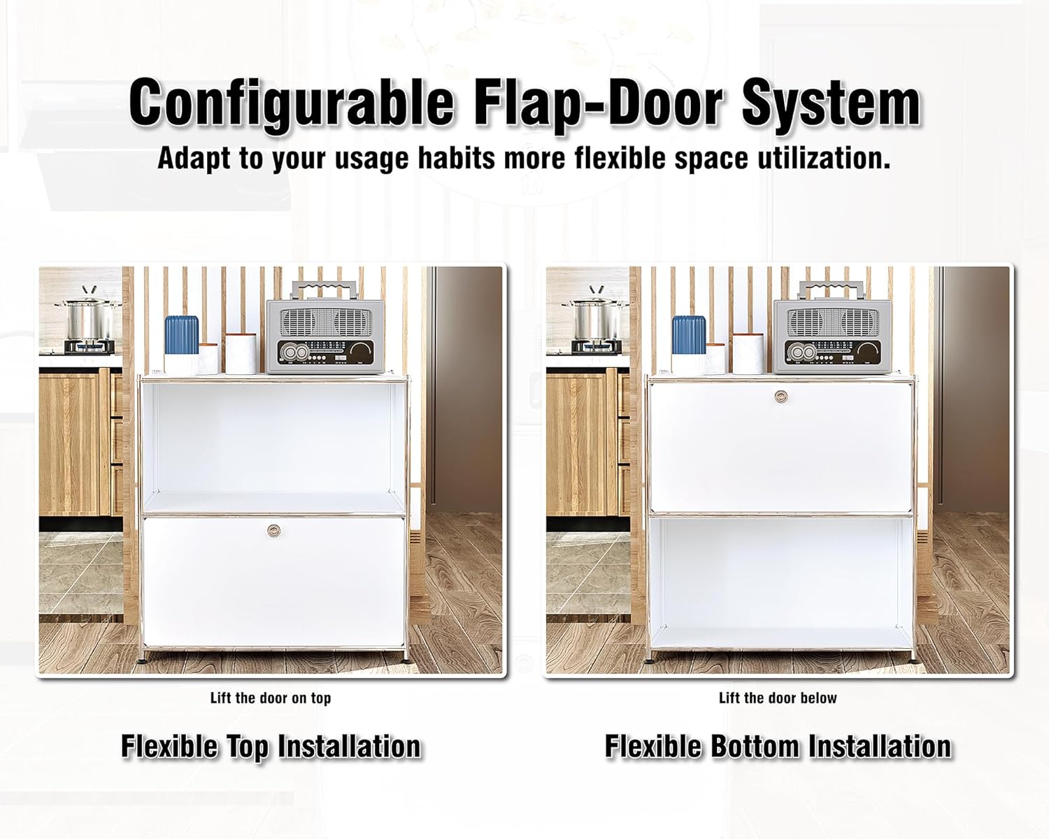 325 Inch Flip Top Side Table with Detachable Wheels and Storage - Modern Orange Bedroom Furniture