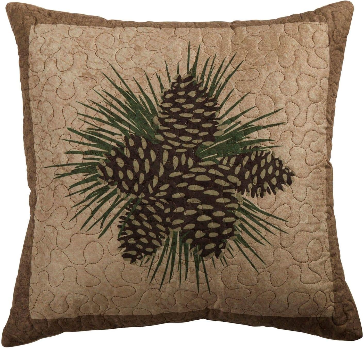 Donna Sharp Throw Pillow - Pine Cone Design 18x18 Square