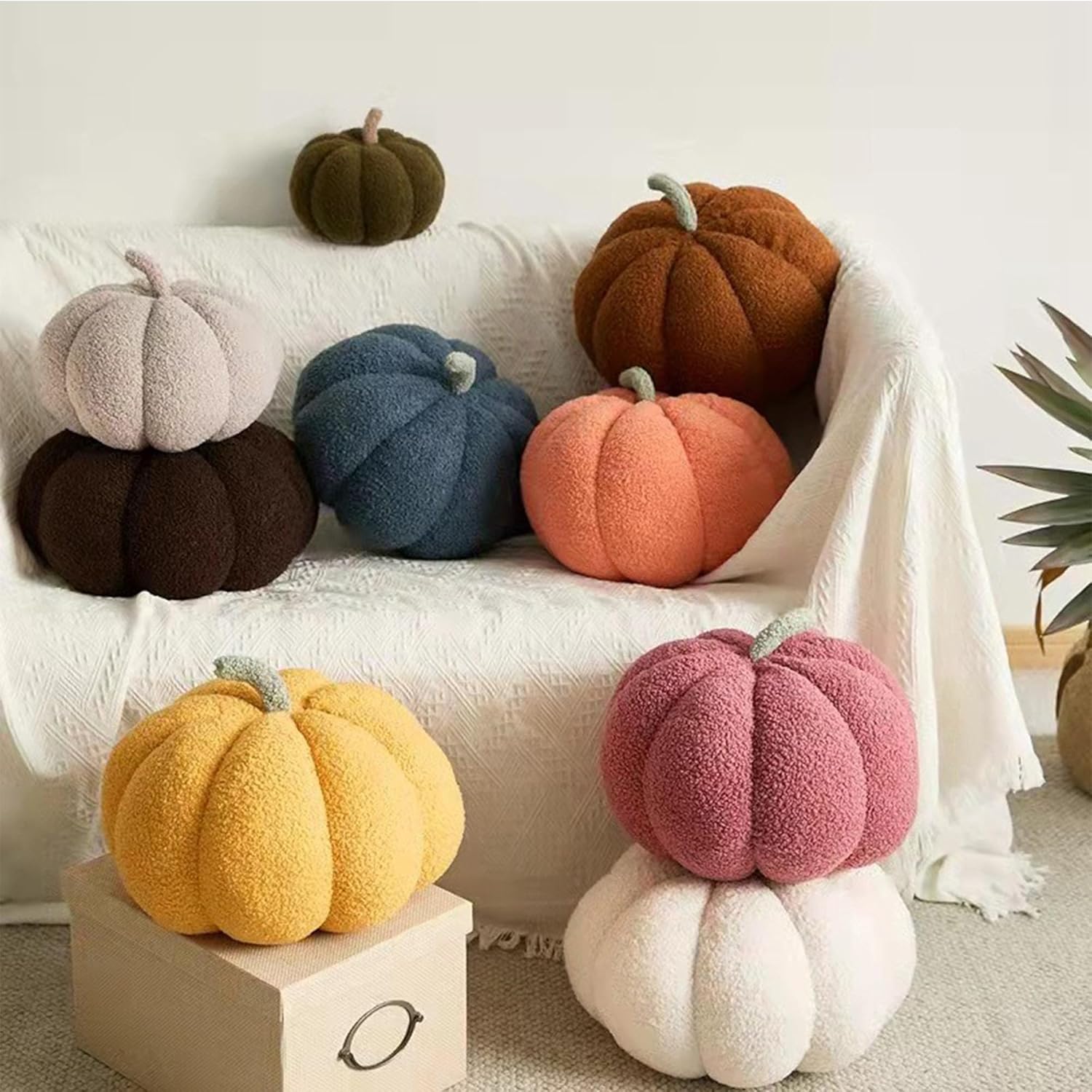 Halloween Pumpkin Shaped Throw Pillow for Home Couch