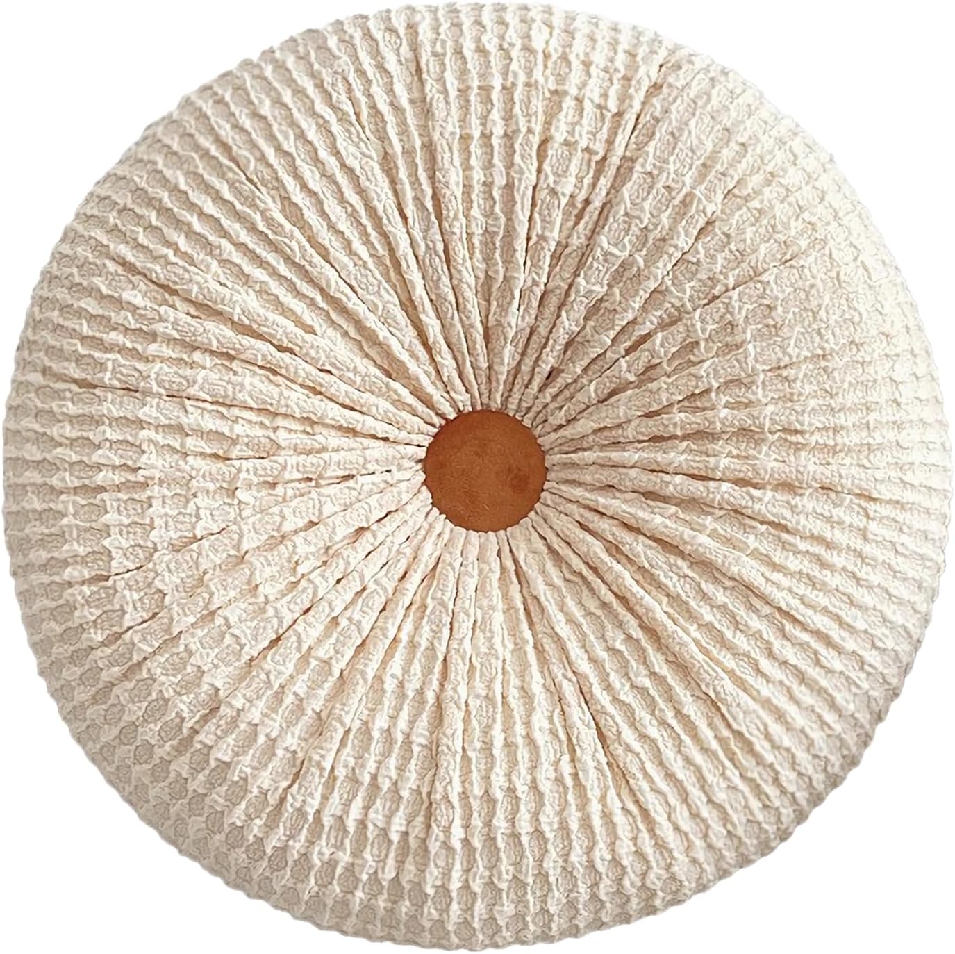 Round Throw Pillow 16 Inches Ivory Boho Decorative