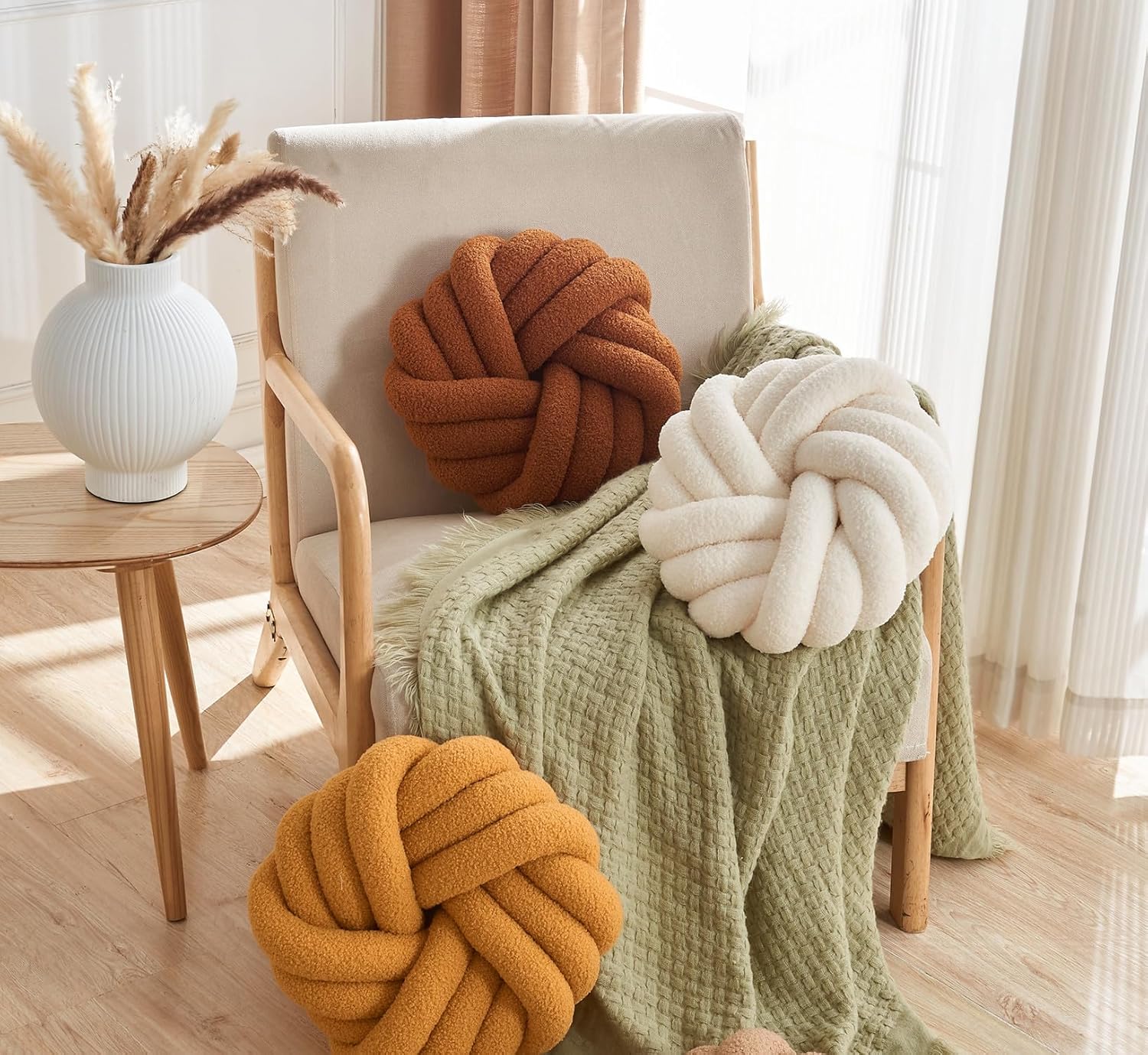 Modern Yellow Ball Shaped Throw Pillow - 118 Inches