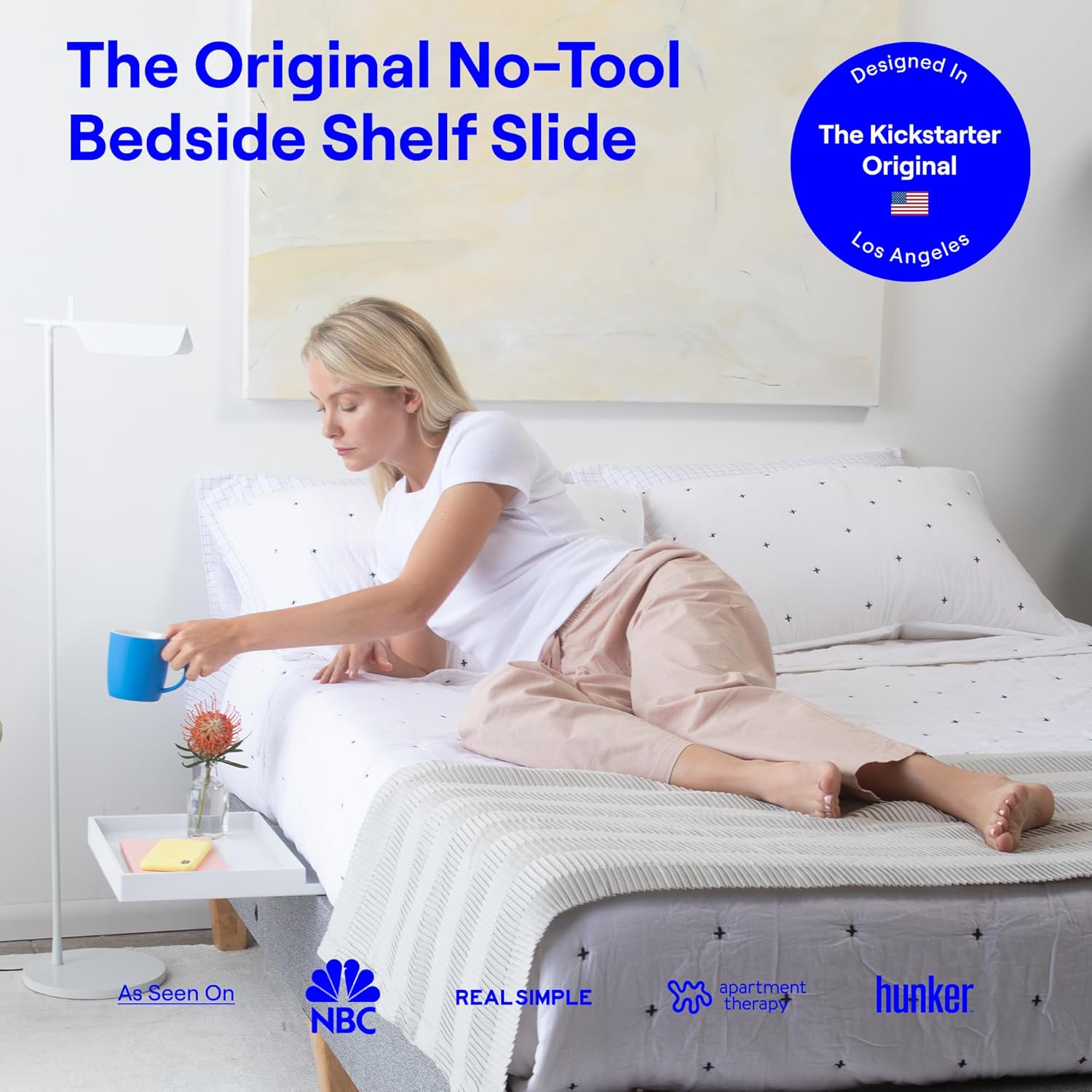 BedShelfie Floating Bedside Shelf for Bunk Beds and Dorm Rooms