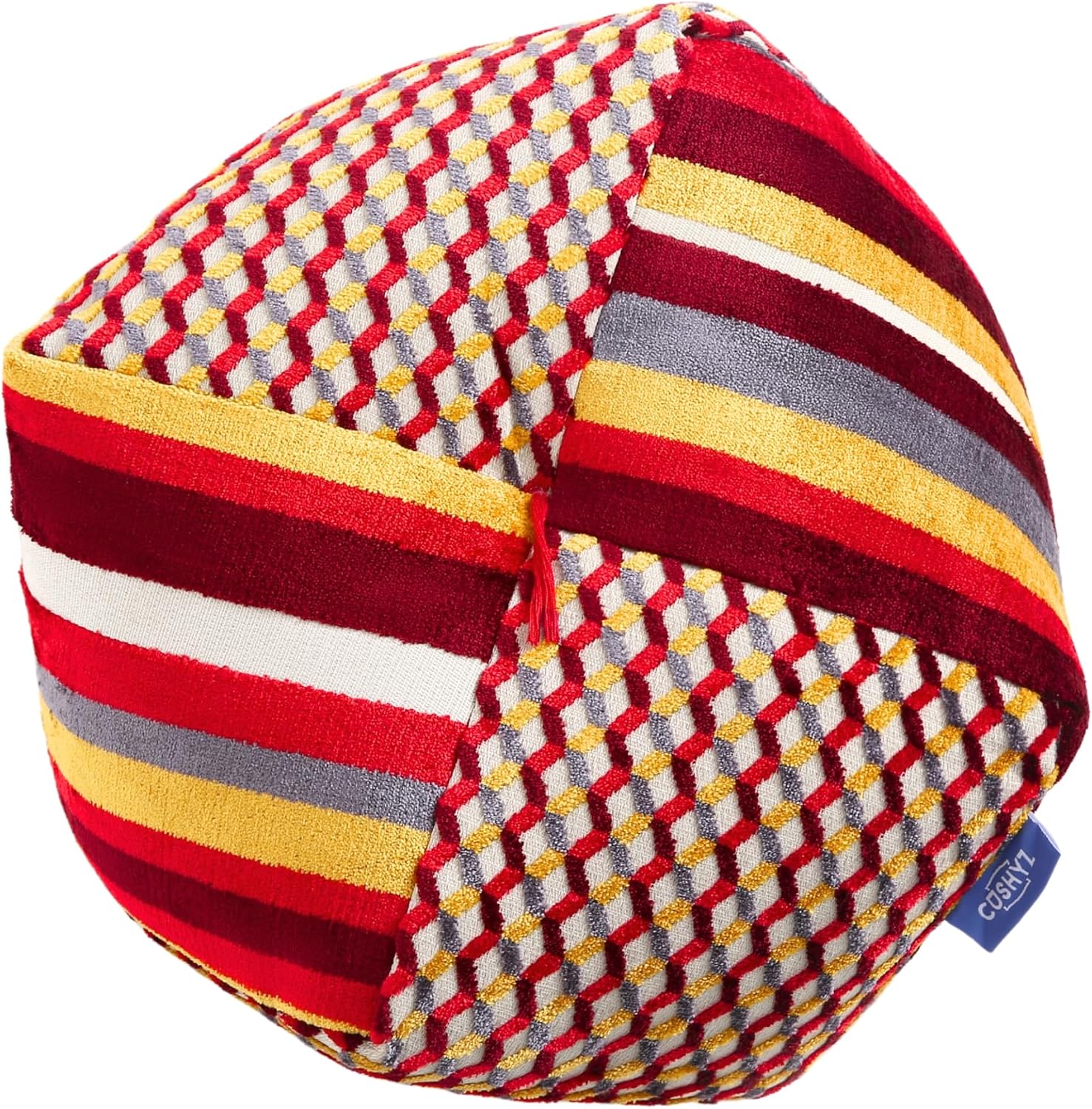 Takumi Royal Red Round Velvet Throw Pillow 16 Inches