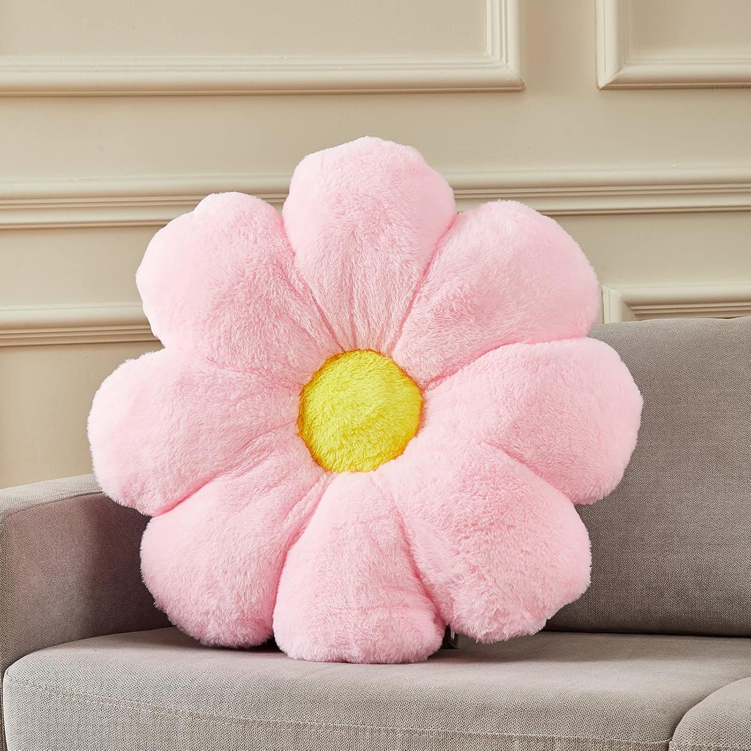 216In Pink Flower Shaped Throw Pillow Cute Decorative Cushion