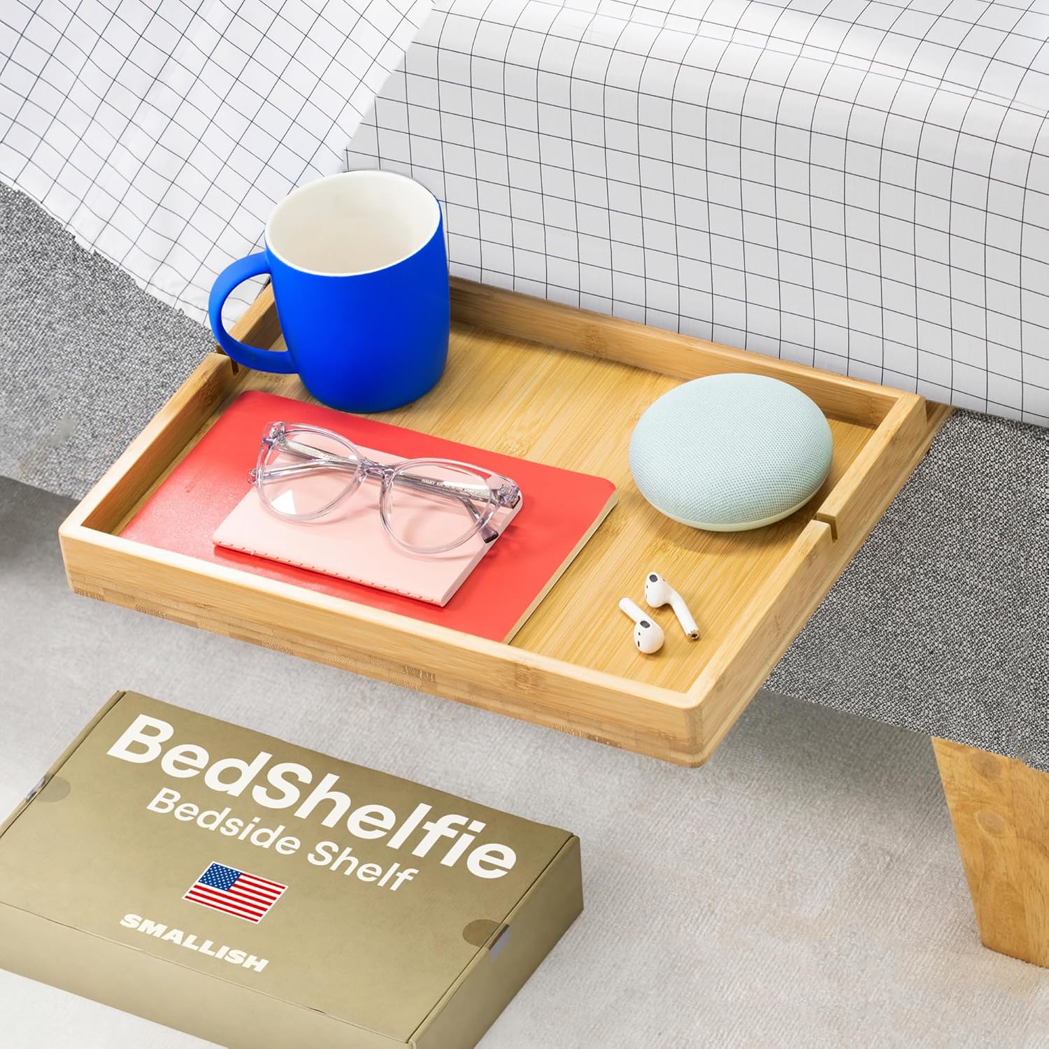 BedShelfie Floating Bedside Shelf for Bunk Beds and Dorm Rooms
