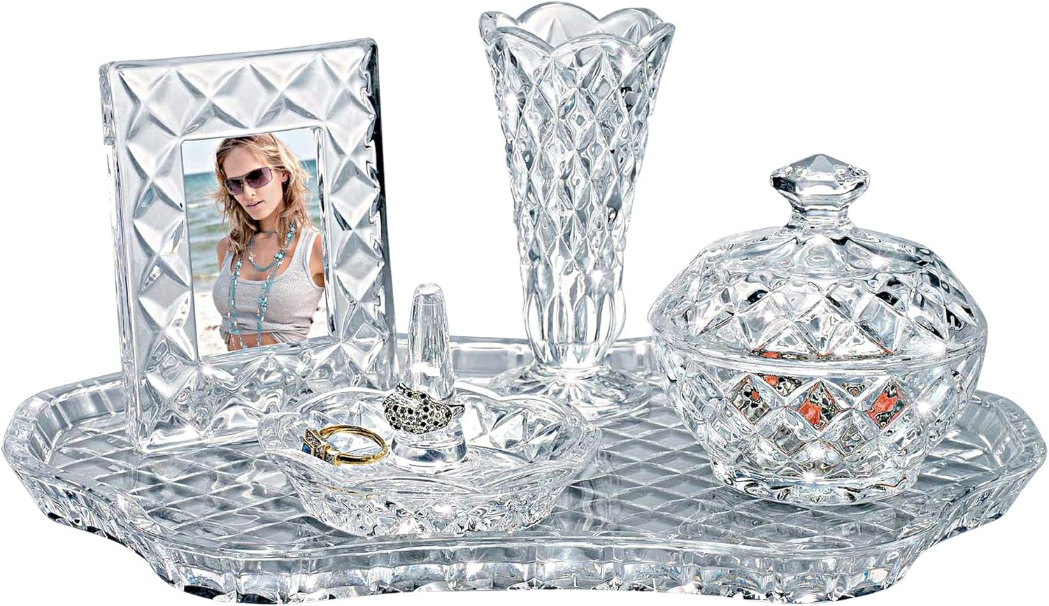 Godinger Shannon Crystal Vanity Set 1